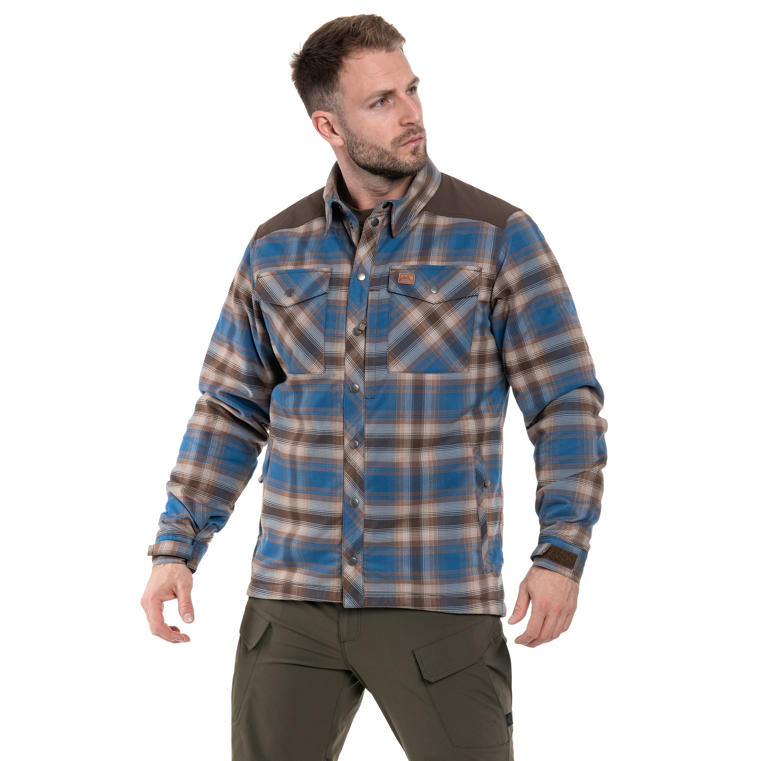 Koszula Helikon-Tex Winter Warden Long Sleeve - Forest Blue Plaid