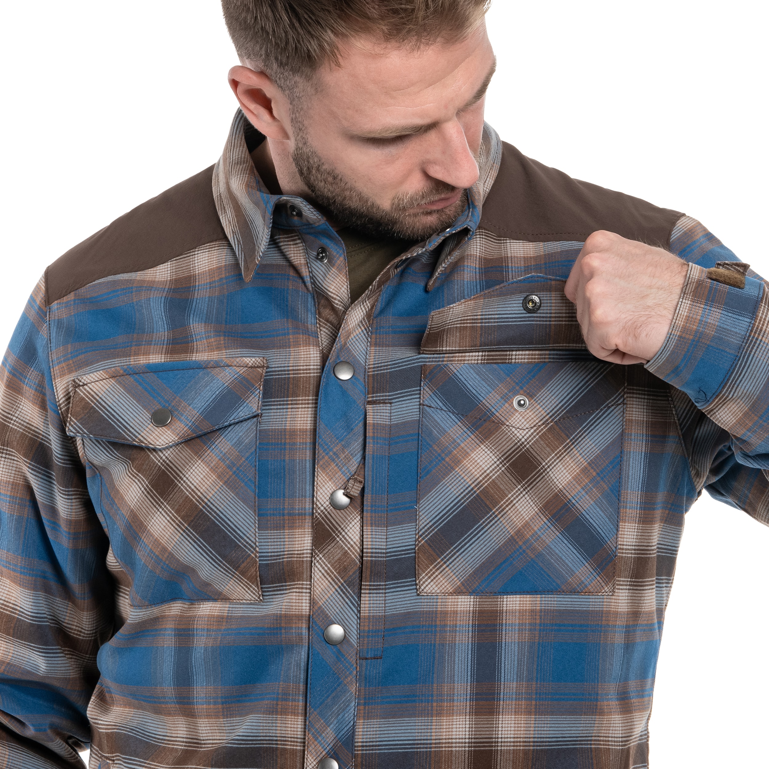 Koszula Helikon-Tex Winter Warden Long Sleeve - Forest Blue Plaid
