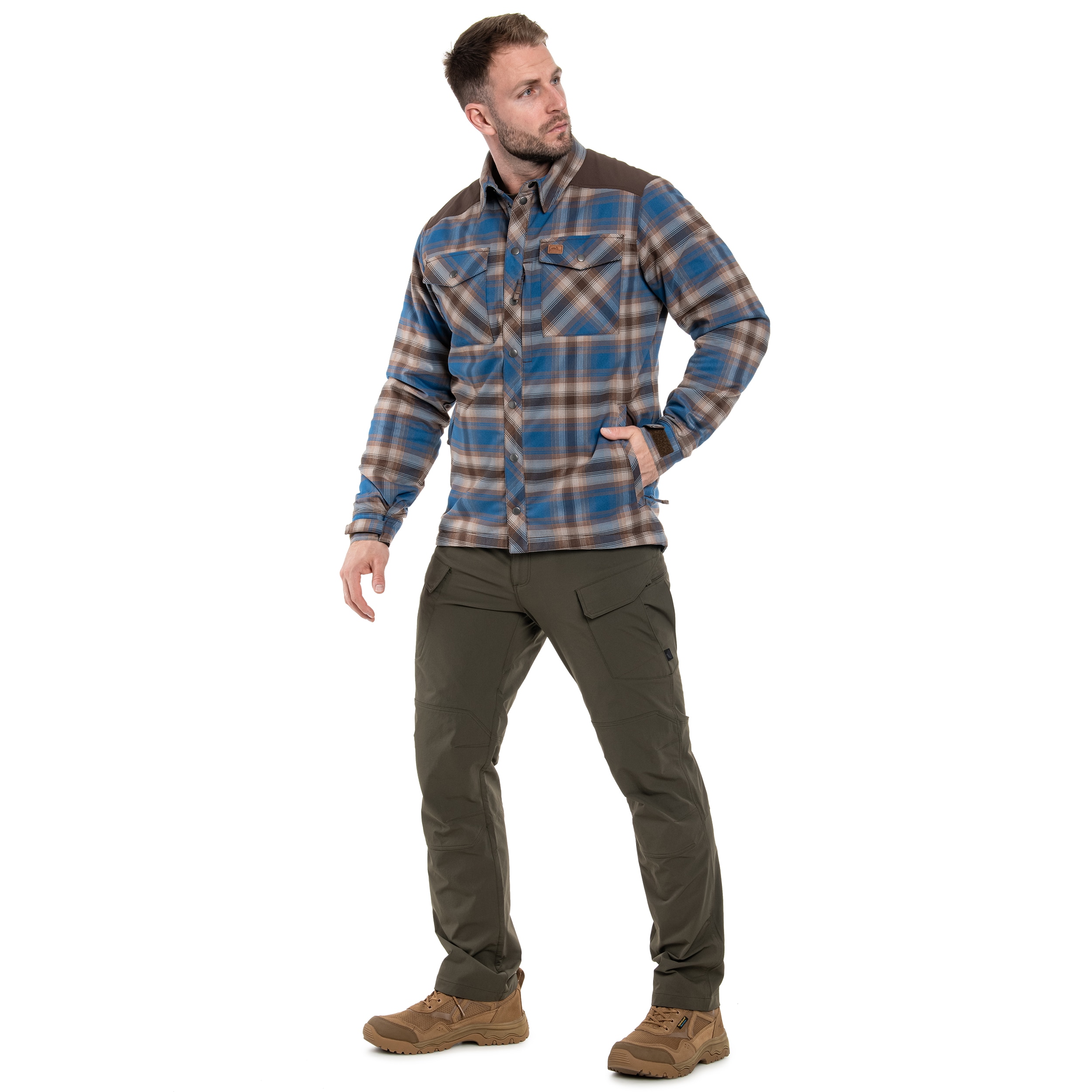 Koszula Helikon-Tex Winter Warden Long Sleeve - Forest Blue Plaid