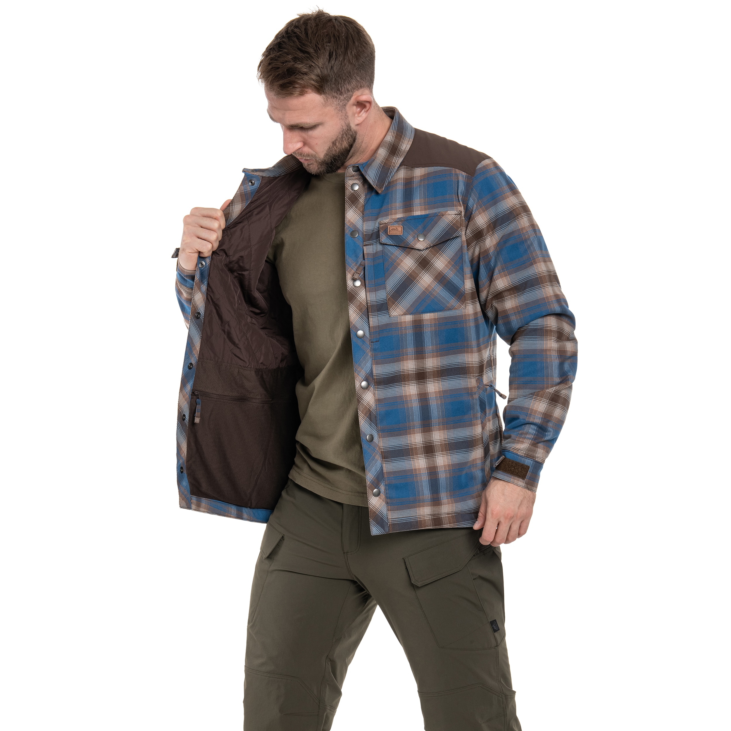 Koszula Helikon-Tex Winter Warden Long Sleeve - Forest Blue Plaid