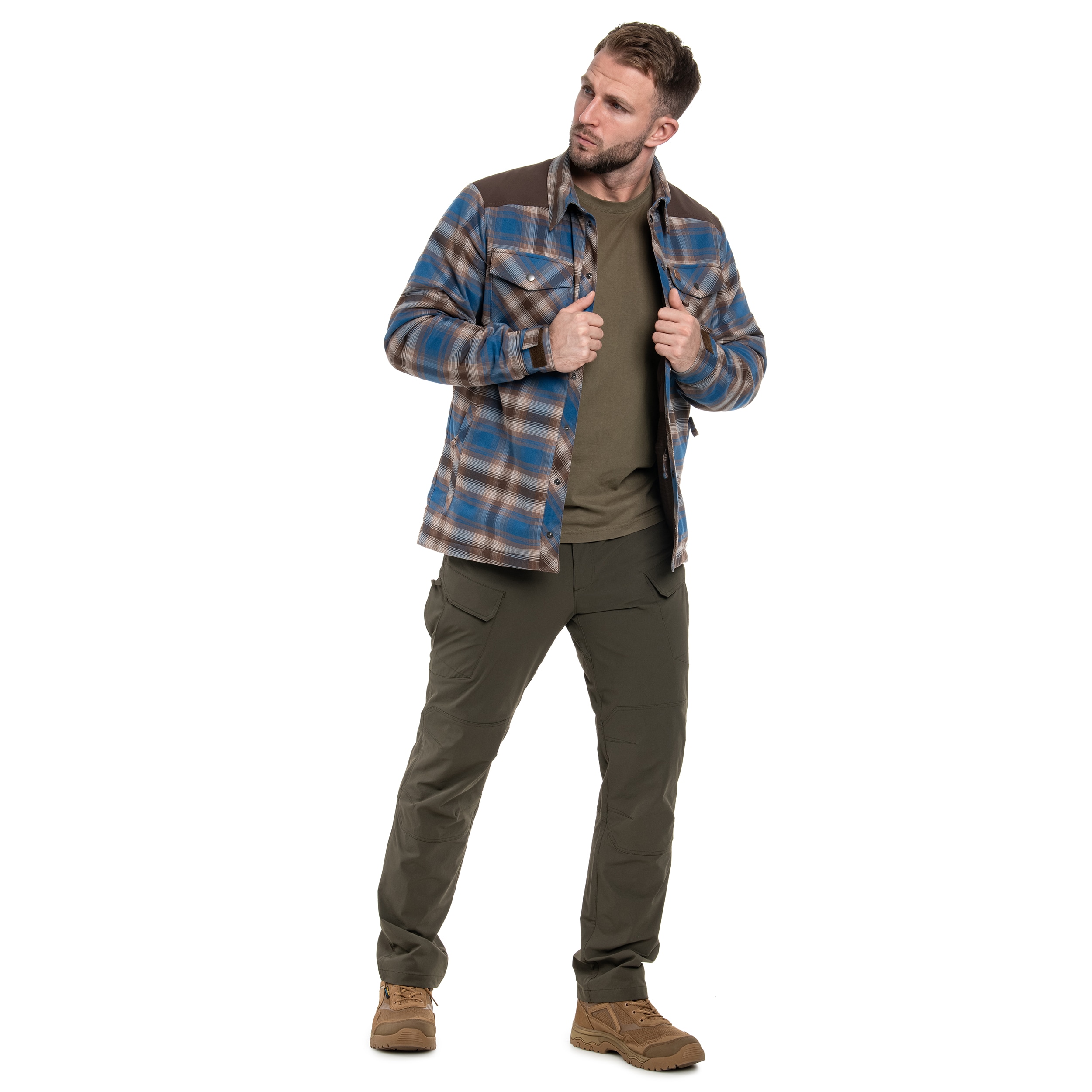 Koszula Helikon-Tex Winter Warden Long Sleeve - Forest Blue Plaid