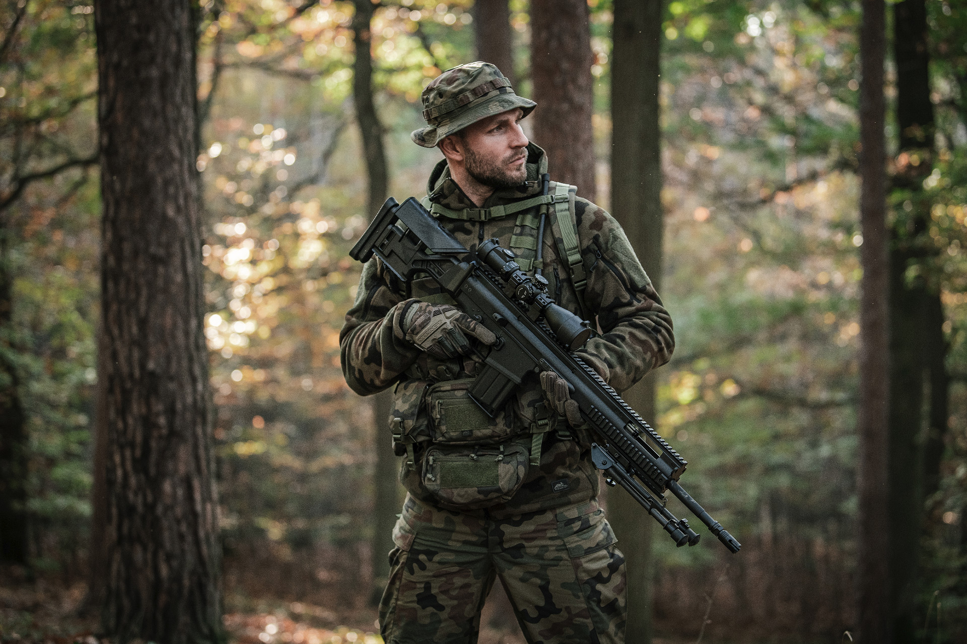 Капелюх Helikon-Tex Boonie Mk2 PolyCotton Stretch Rip-Stop - wz.93 Pantera PL Woodland