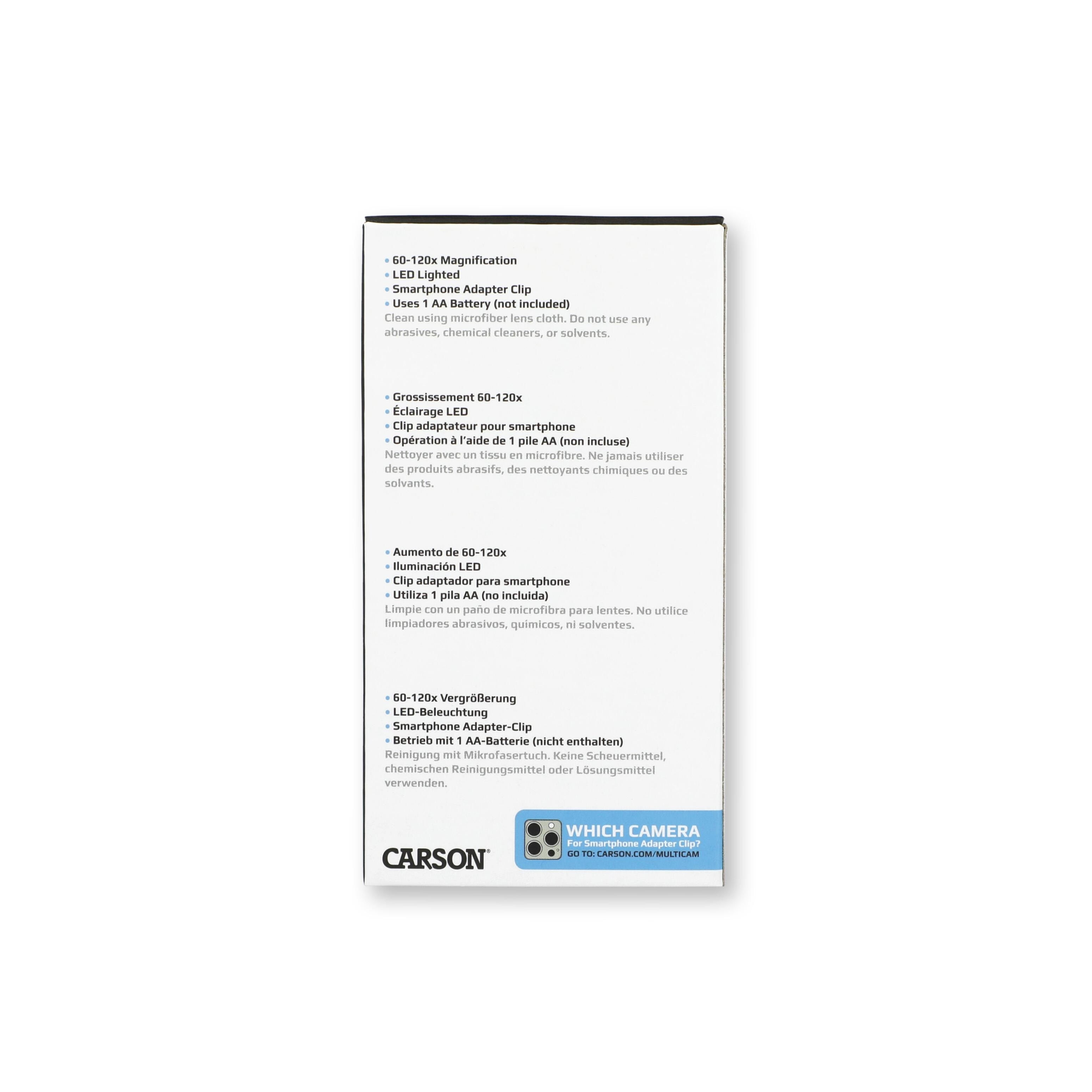 Mikroskop kieszonkowy Carson MicroBrite Plus LED 60-120x z klipsem - Grey