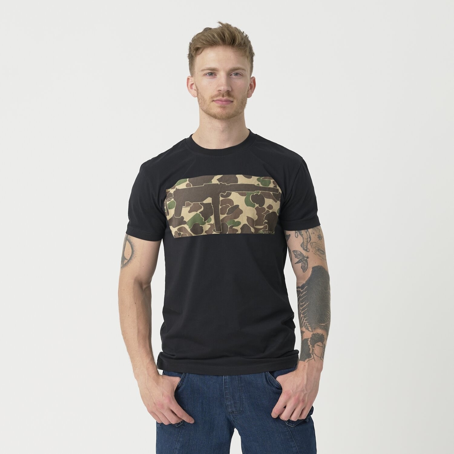 Koszulka T-Shirt Helikon-Tex Grease Gun - Black/Duck Hunter