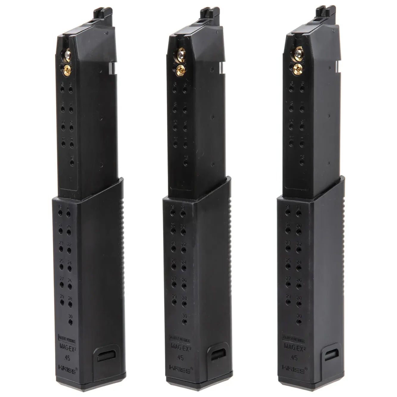 Zestaw 3 magazynków Krytac Mid-Cap Green Gas do replik Kriss Vector - Black