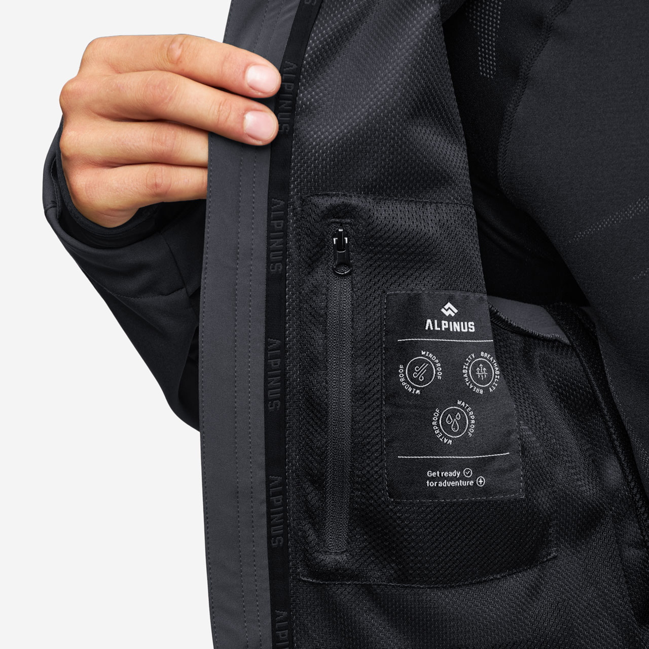 Kurtka Alpinus Softshell Roignais - Czarna/Grafitowa