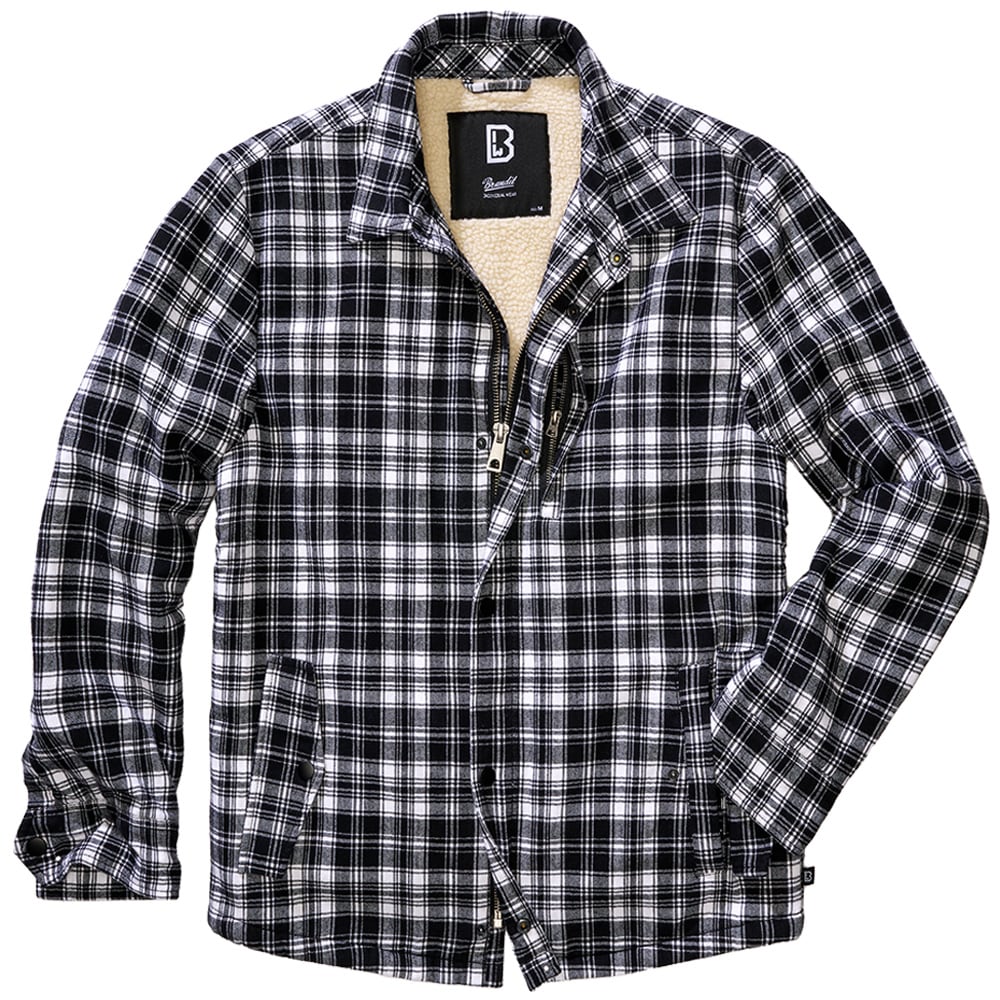 Kurtka Brandit Classic Sherpa Jacket White/Black Checkered
