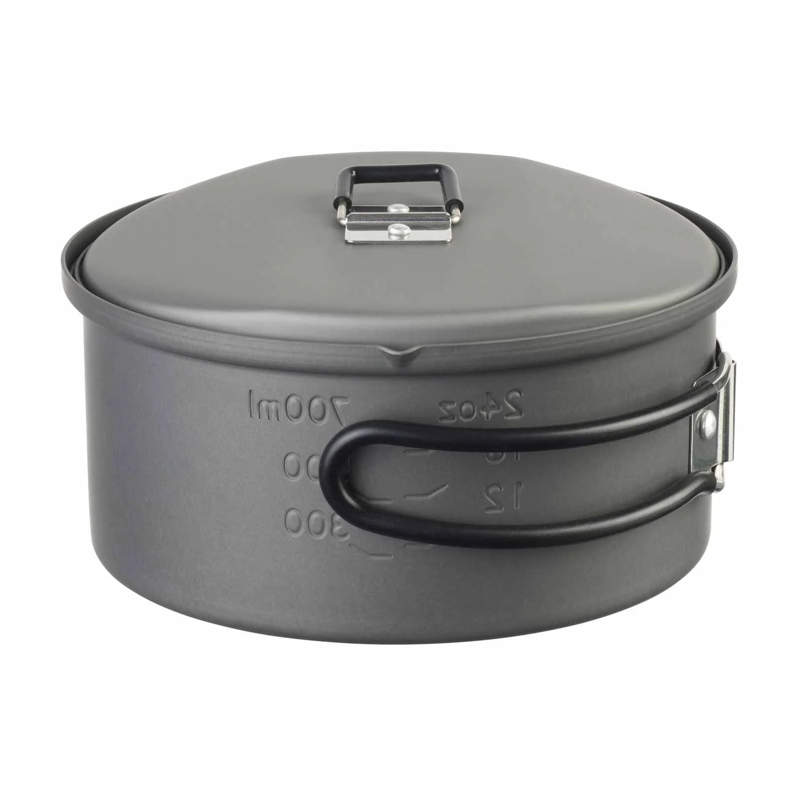 Garnek turystyczny z pokrywką Esbit Round Camping Pot aluminium - 1100 ml