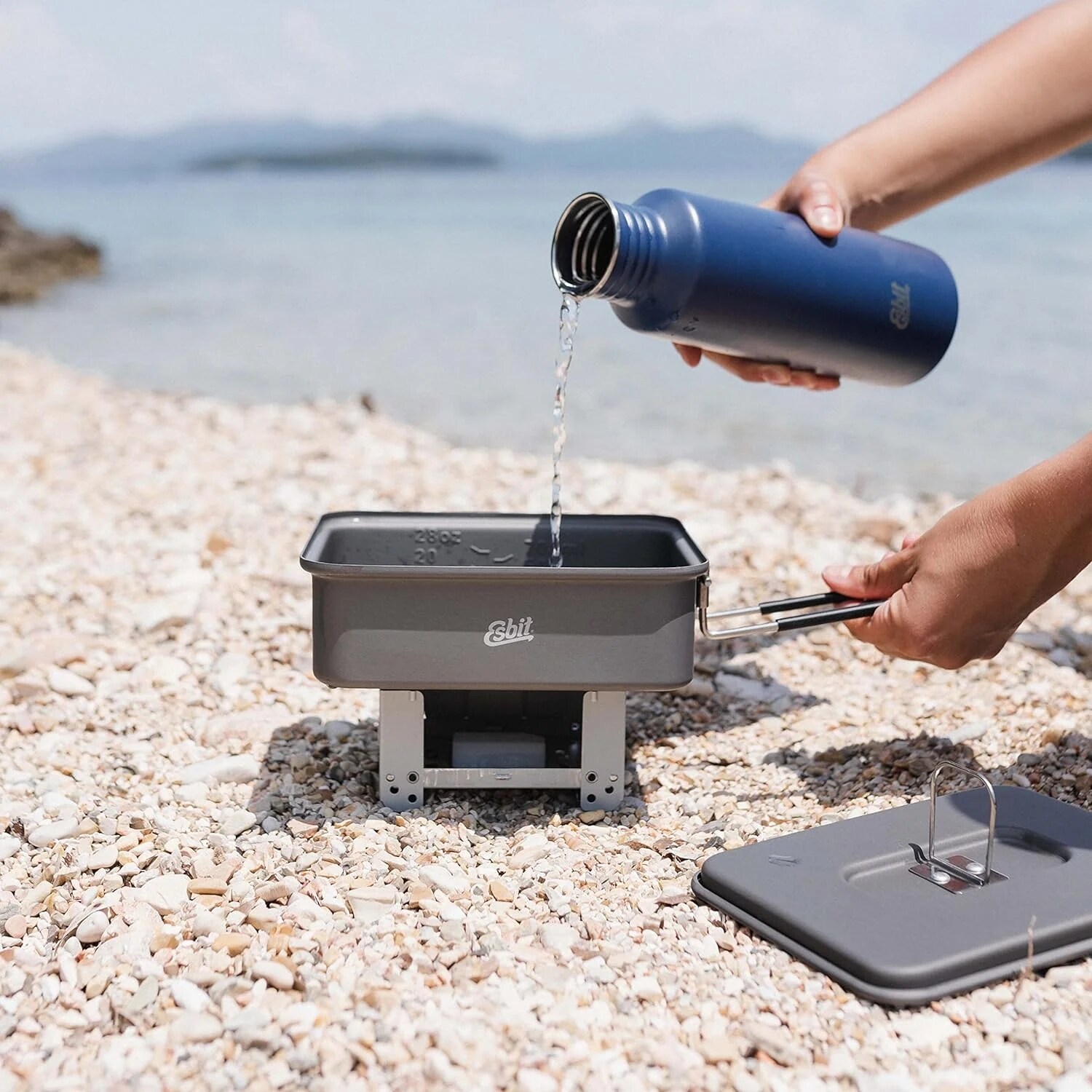 Garnek turystyczny z pokrywką Esbit Camping Pot aluminium - 1200 ml