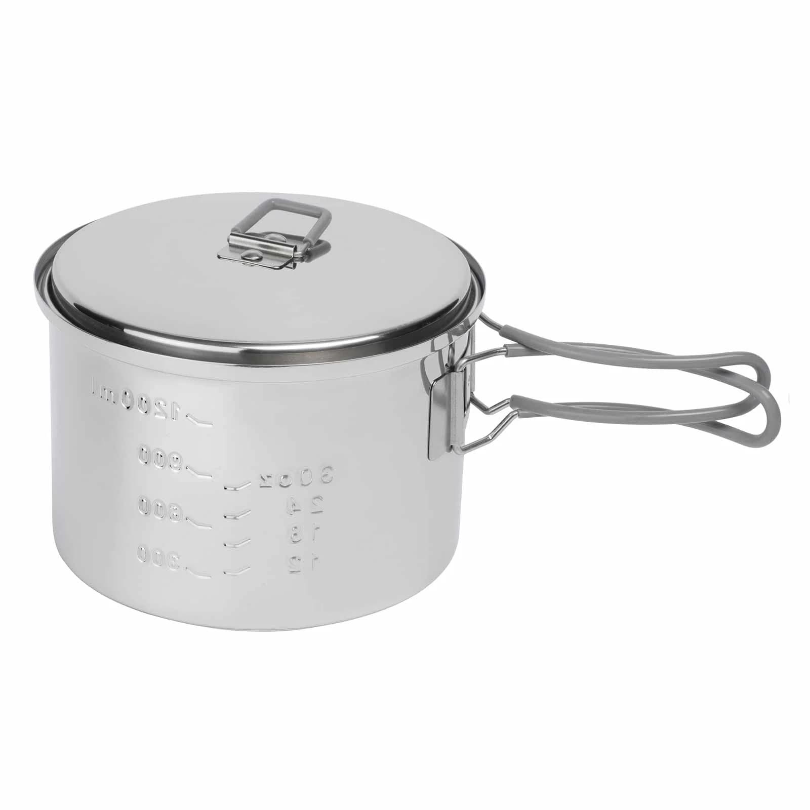 Garnek turystyczny z pokrywką Esbit Round Camping Pot stainless - 1600 ml