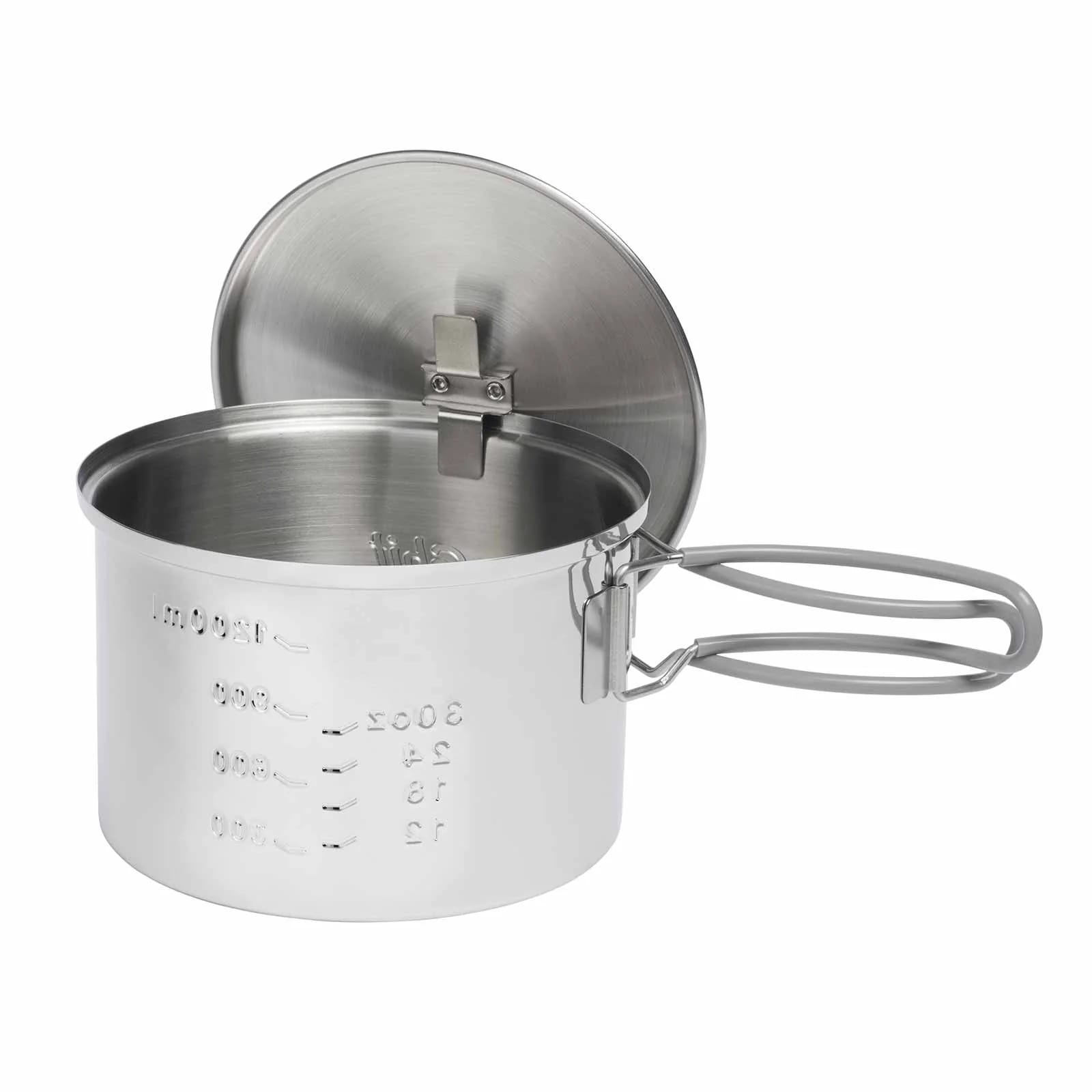 Garnek turystyczny z pokrywką Esbit Round Camping Pot stainless - 1600 ml