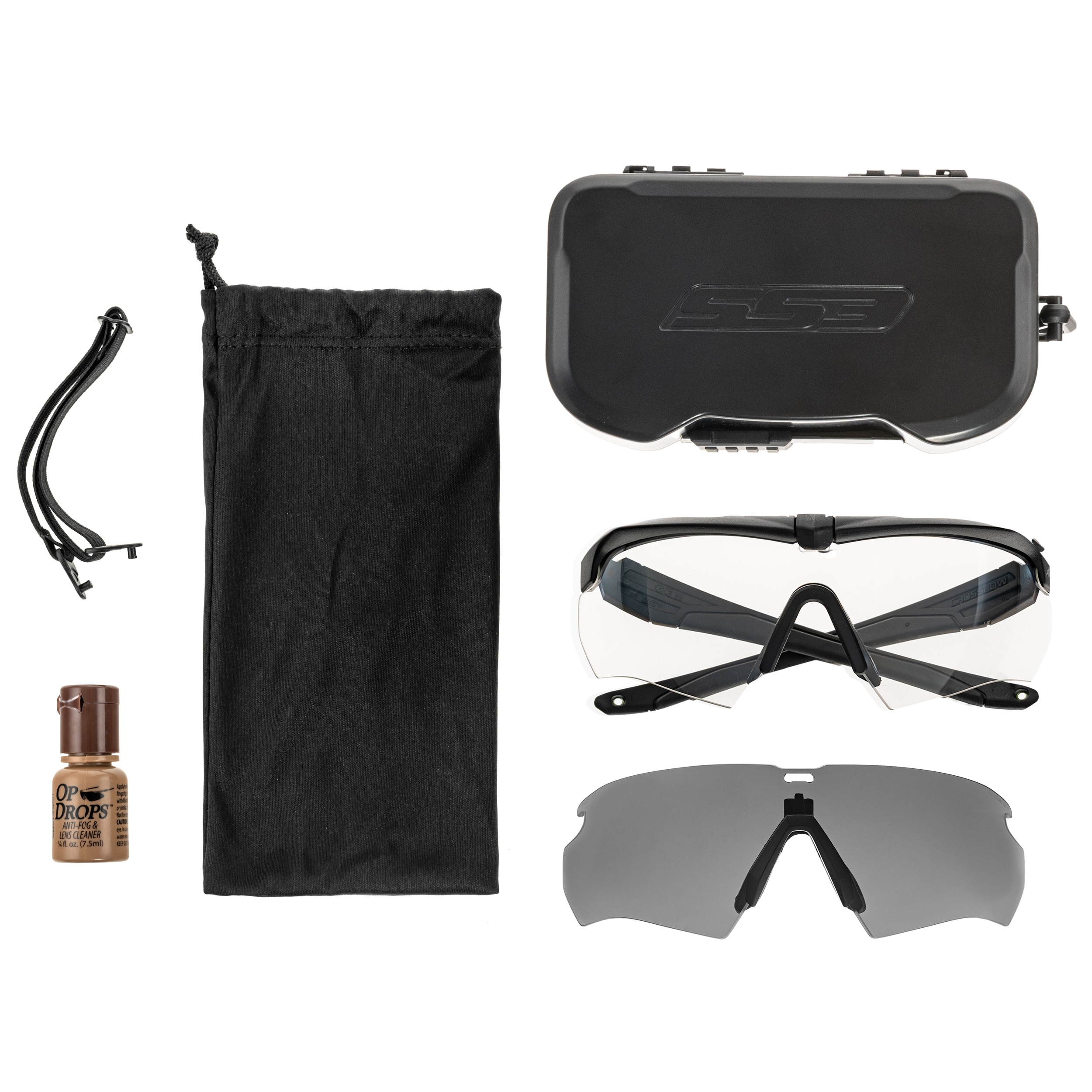 Okulary taktyczne ESS Crossbow APEL Clear/Smoke Gray - Black