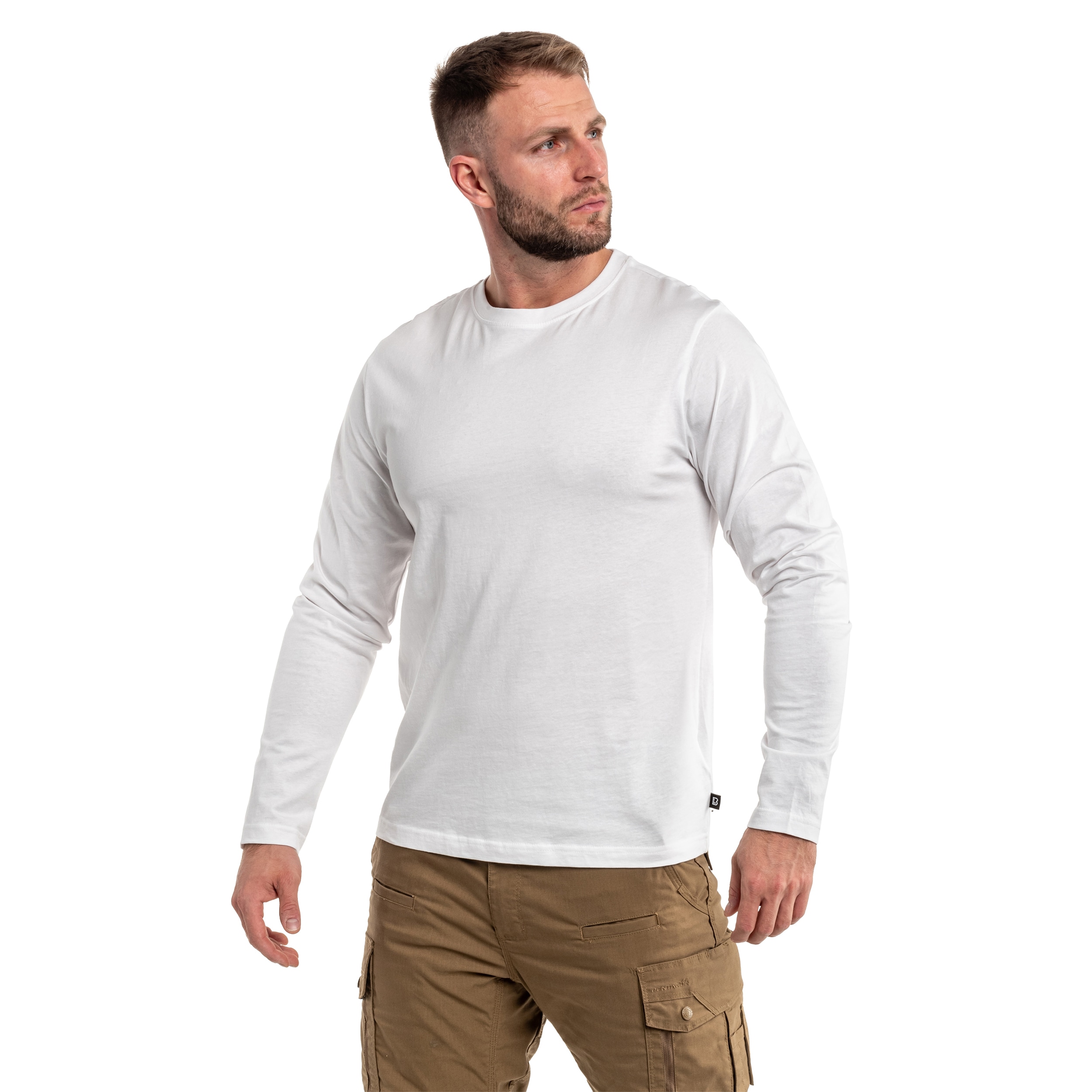 Koszulka Brandit Premium Long Sleeve Shirt - White