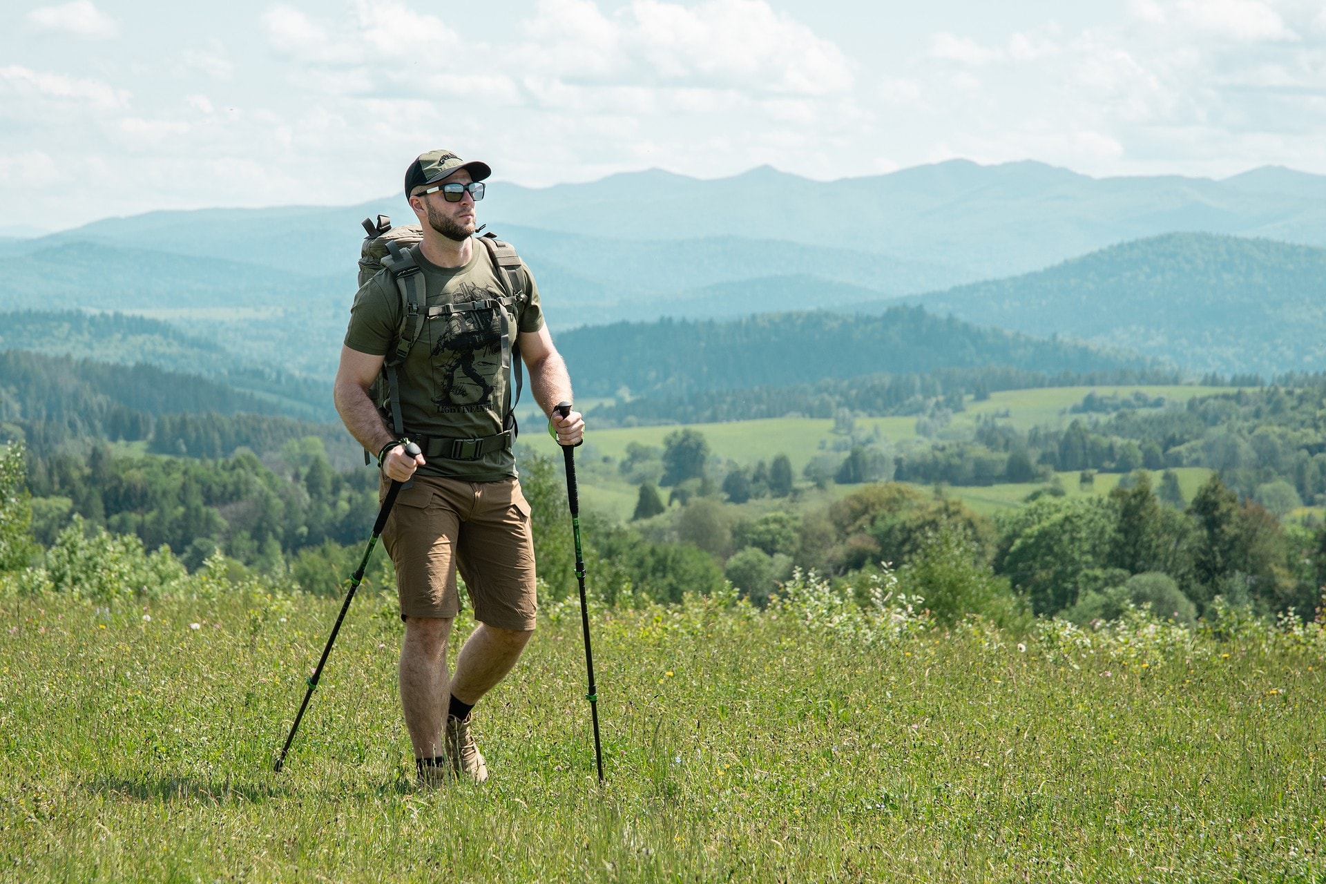 Kije trekkingowe Highlander Outdoor Tiree Pro Trekking Poles - Green