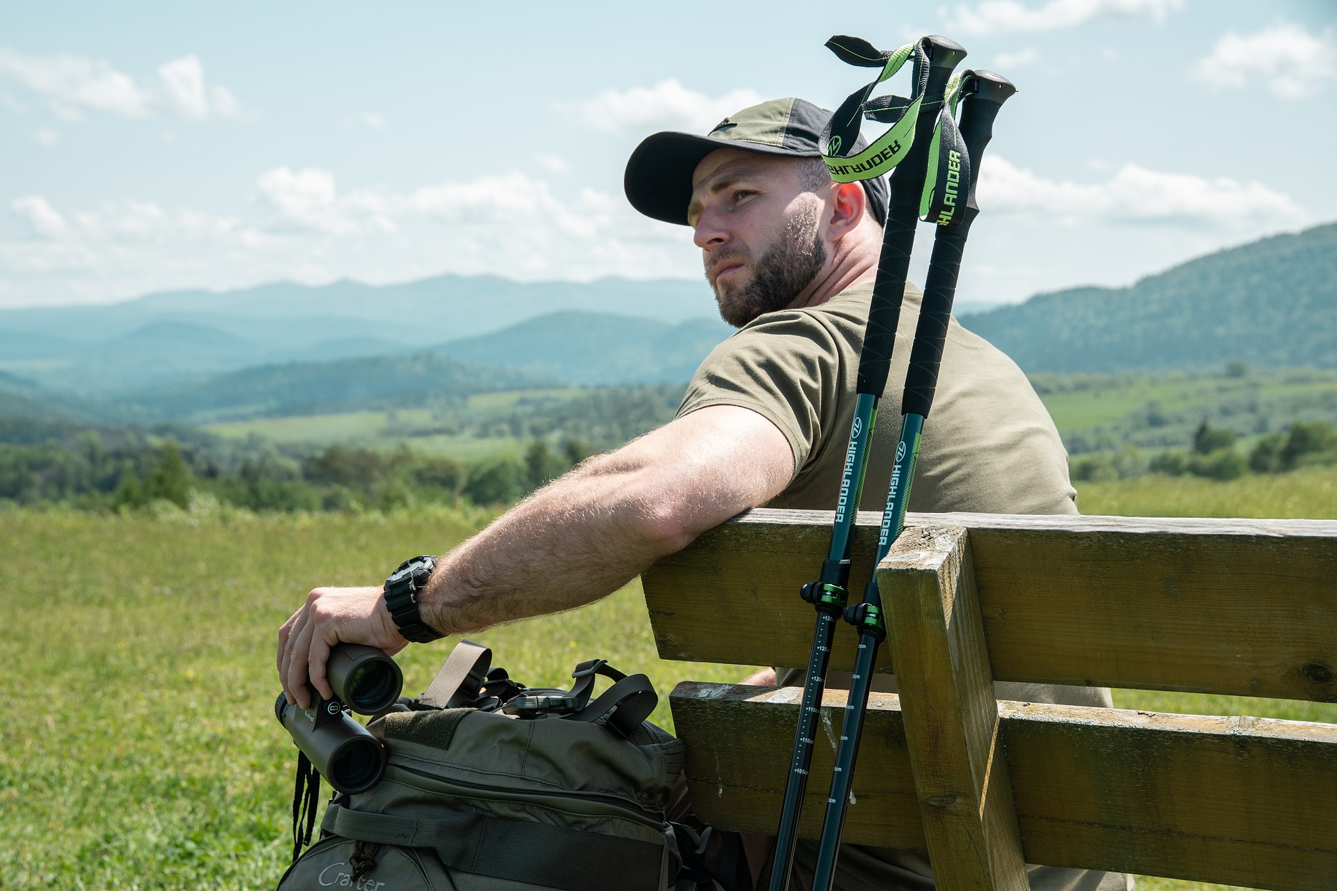 Kije trekkingowe Highlander Outdoor Tiree Pro Trekking Poles - Green