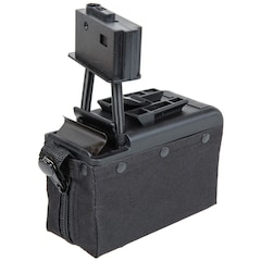 Magazynek pudełkowy ASG A&K 2000 kulek do replik M249 elektryczny - Black