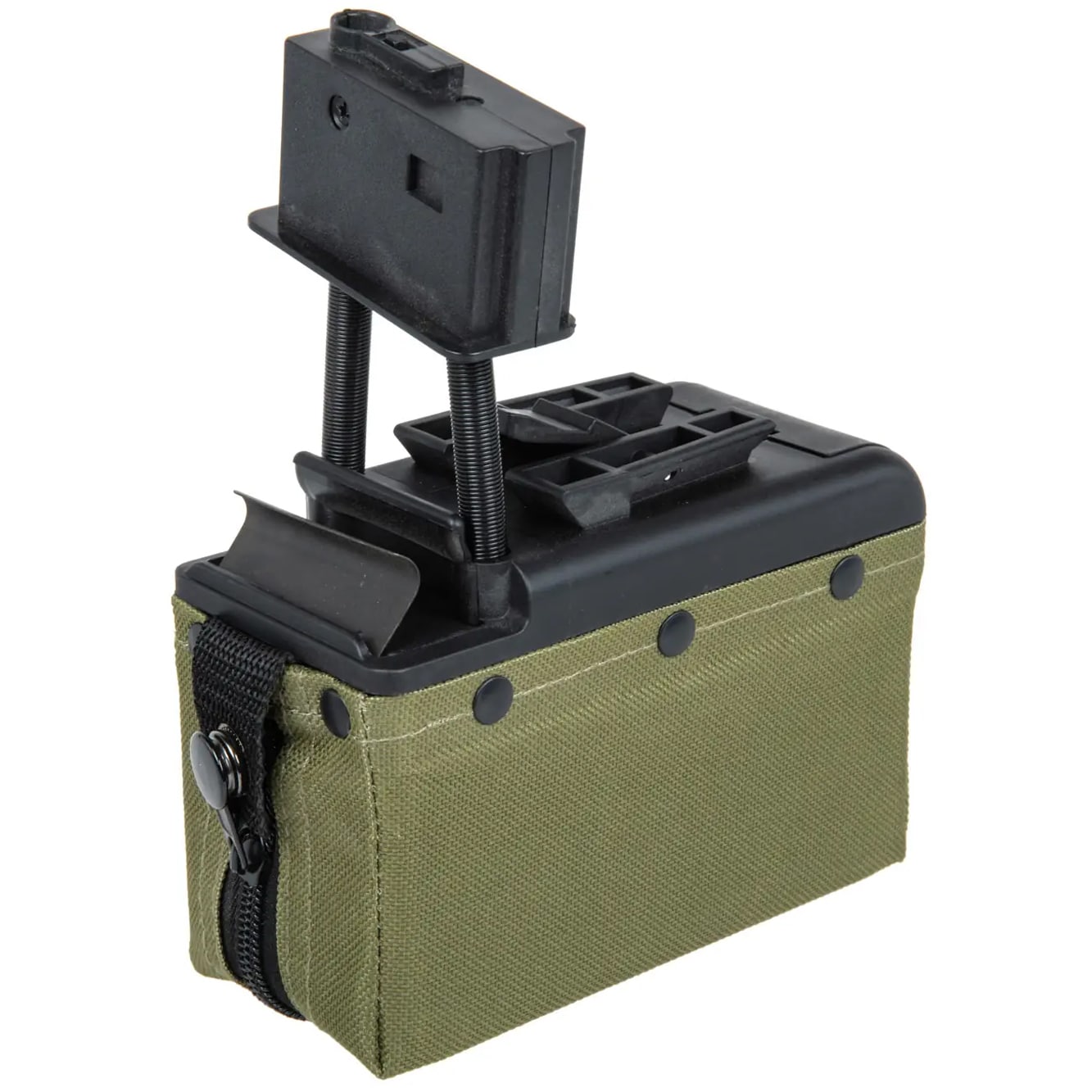 Magazynek pudełkowy ASG A&K 2000 kulek do replik M249 elektryczny - Olive