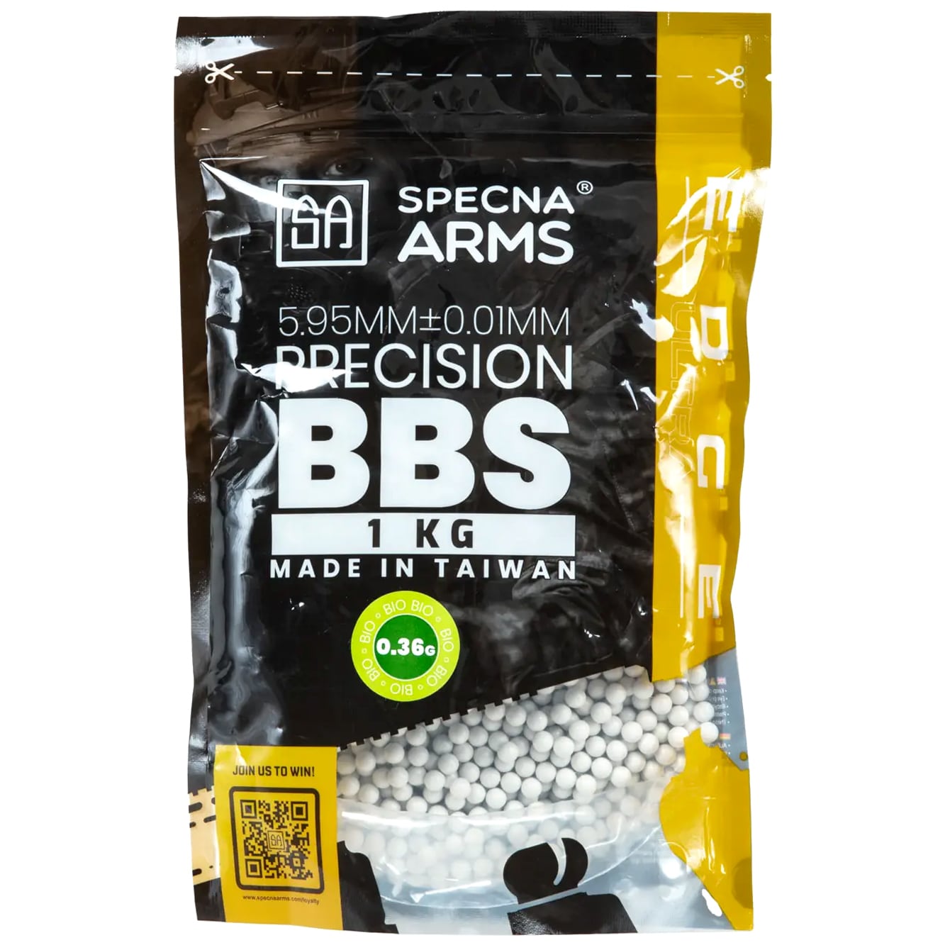 Kulki precyzyjne ASG Specna Arms Edge Ultra Bio 0,36 g 1 kg - Białe