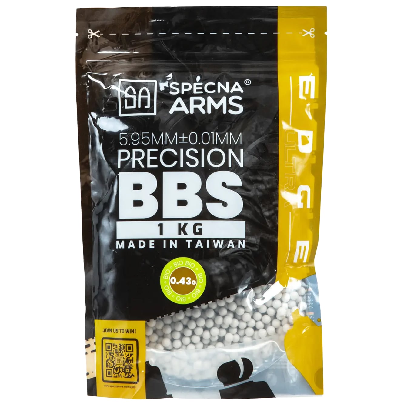 Kulki precyzyjne ASG Specna Arms Edge Ultra Bio 0,43 g 1 kg - Białe