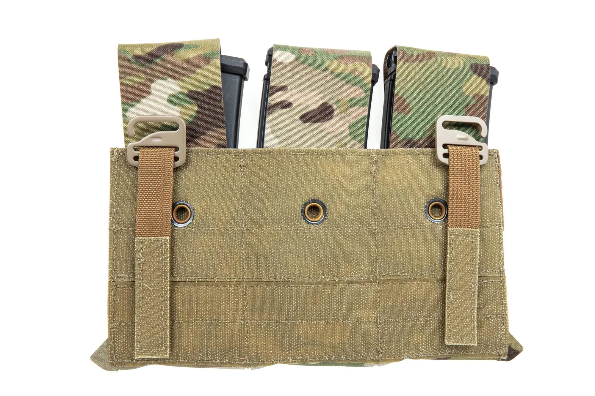 Panel PEW Tactical z potrójną ładownicą na magazynki karabinowe - MultiCam