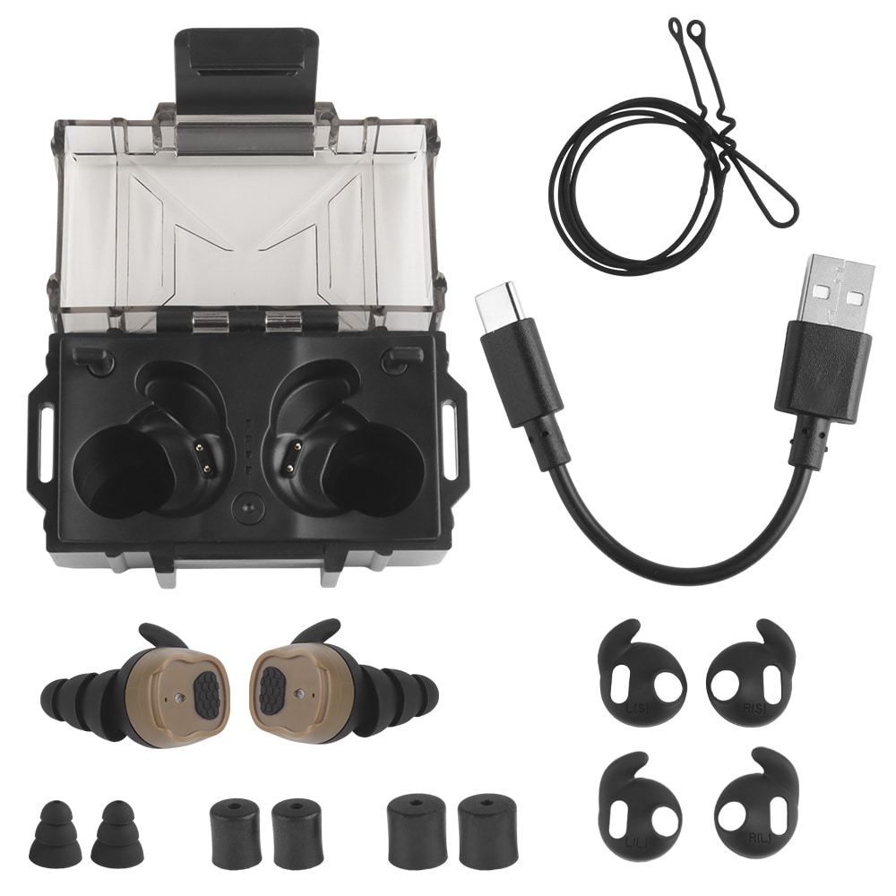 Ochronniki słuchu aktywne Wosport HD-30 Bluetooth - Tan