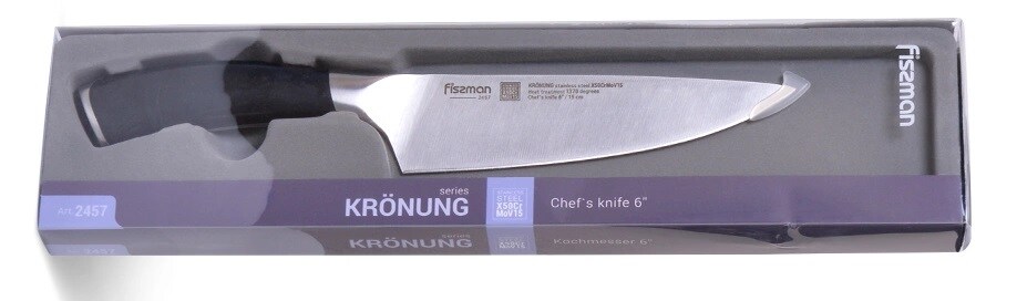 Nóż szefa kuchni Fissman Kronung  16 cm - Black
