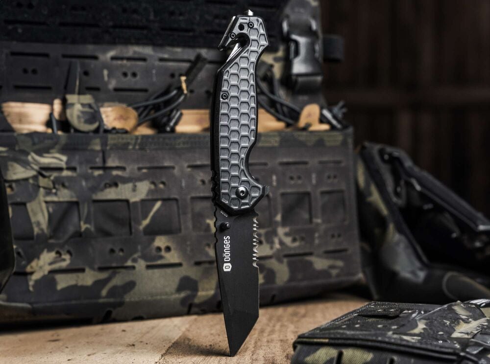 Nóż składany ratowniczy Dönges Basic Tactical - Black