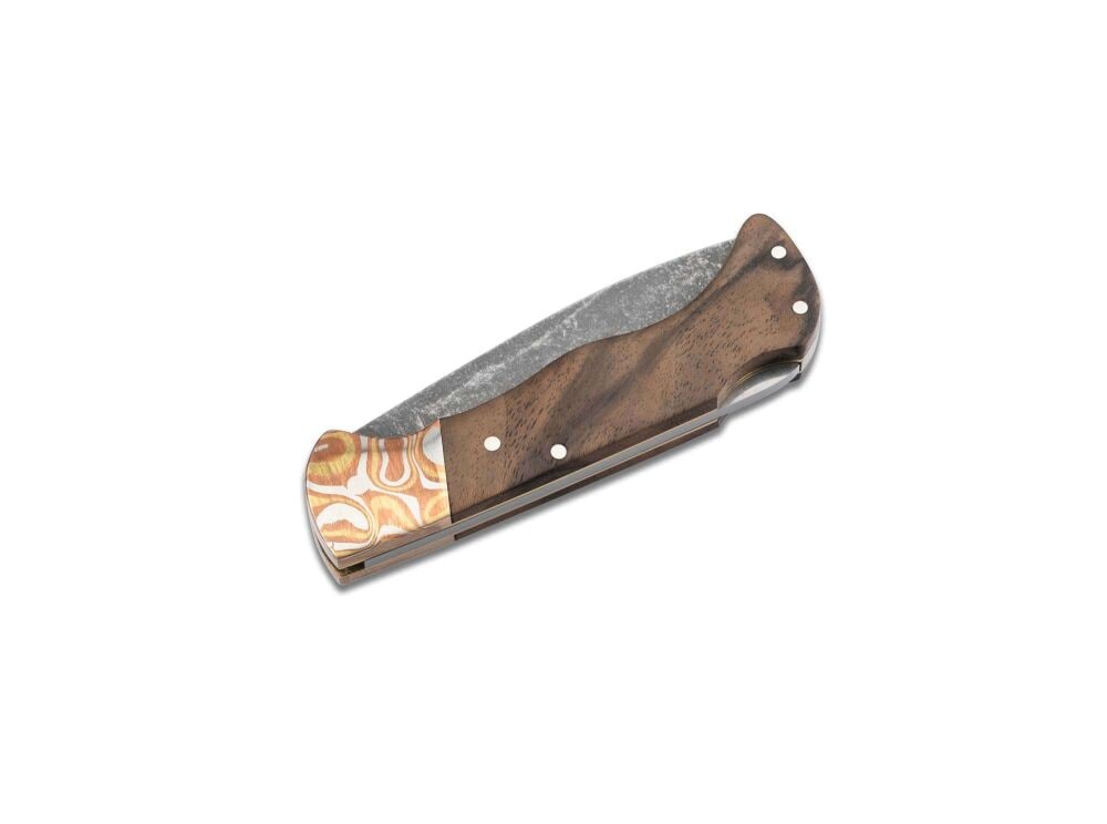 Nóż składany Boker Hunter Mokume Walnut - Black Stonewash