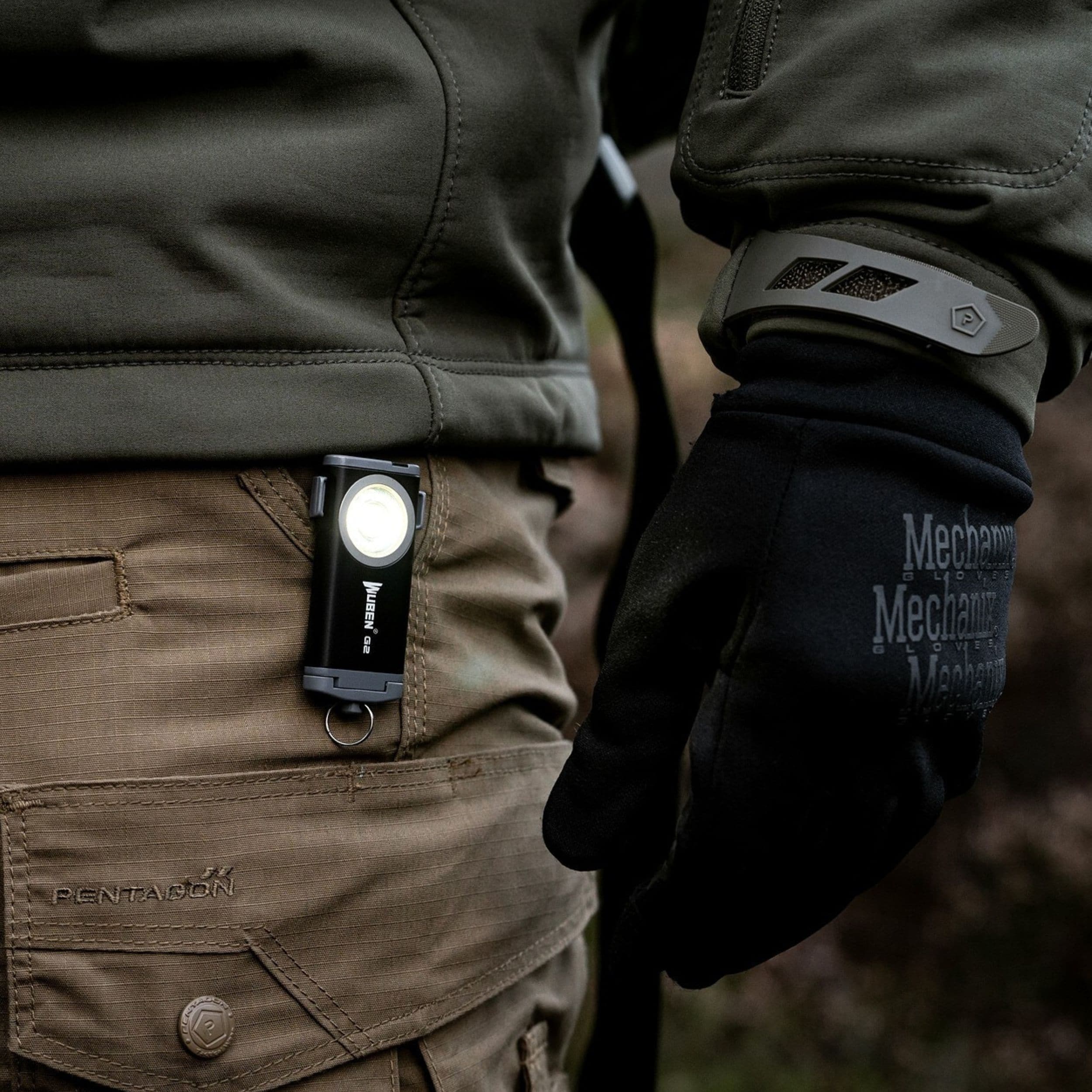 Latarka brelok Wuben G2 Green - 500 lumenów
