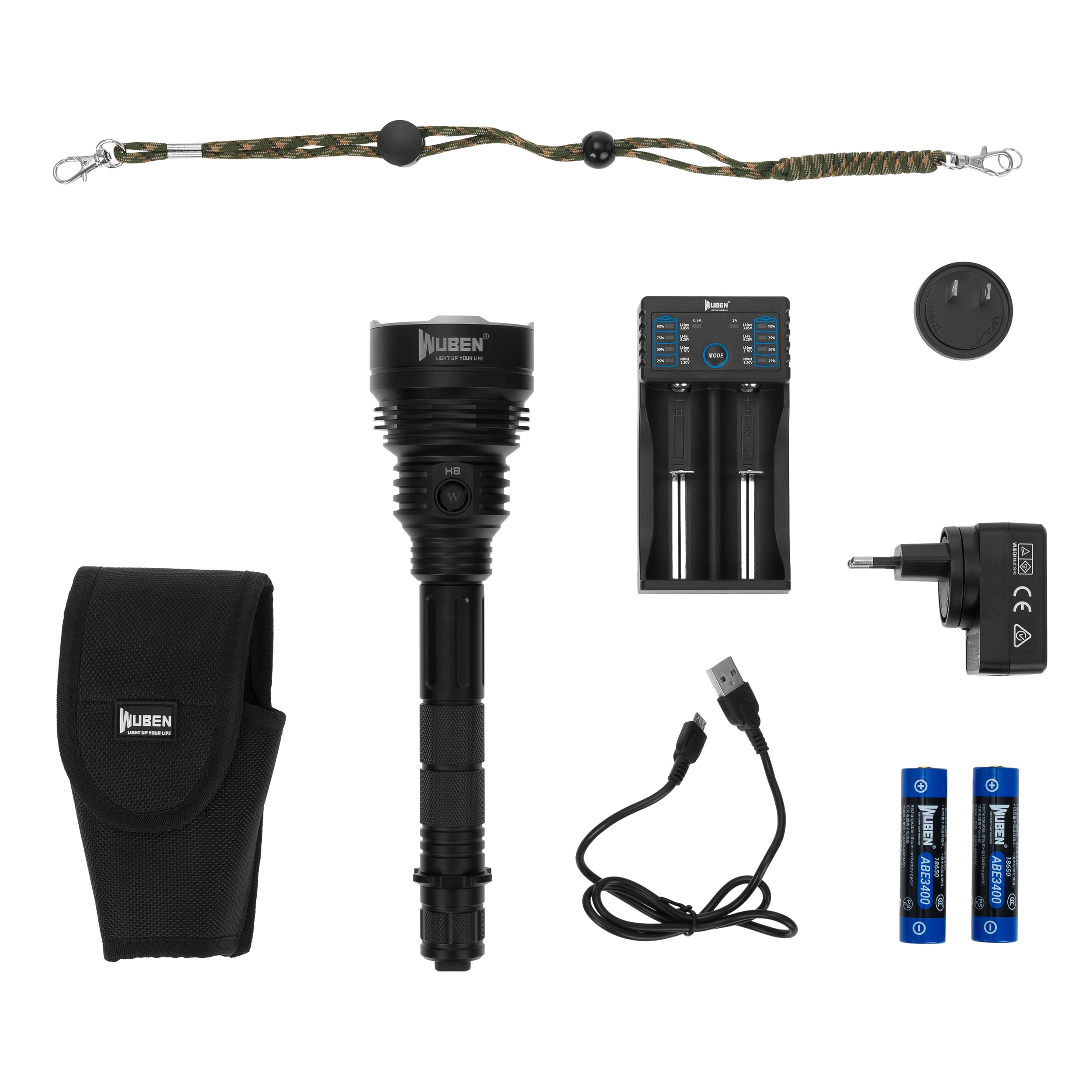 Latarka taktyczna Wuben H8 Standard Kit - 1800 lumenów