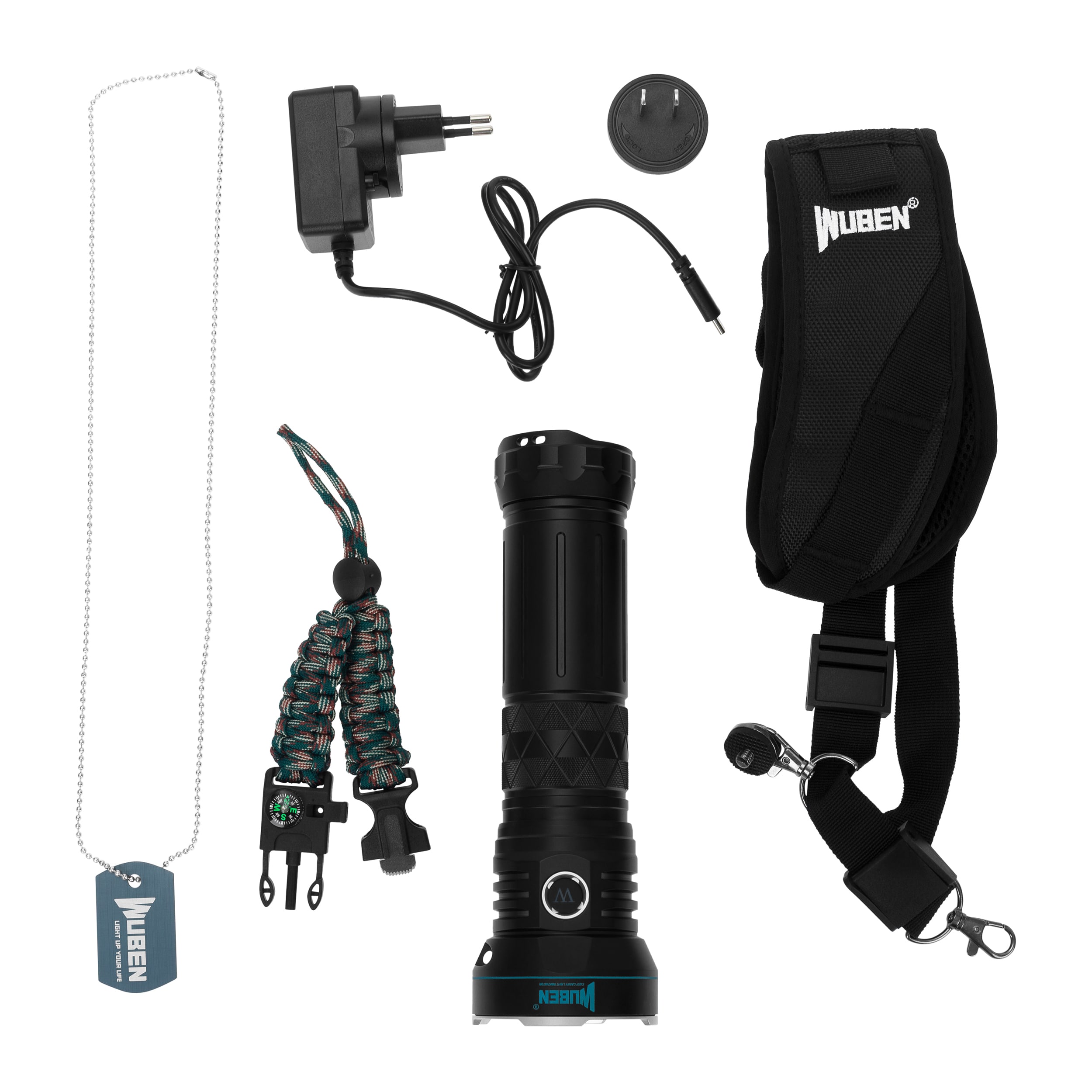 Wuben A9 Black Flashlight - 12000 lumens