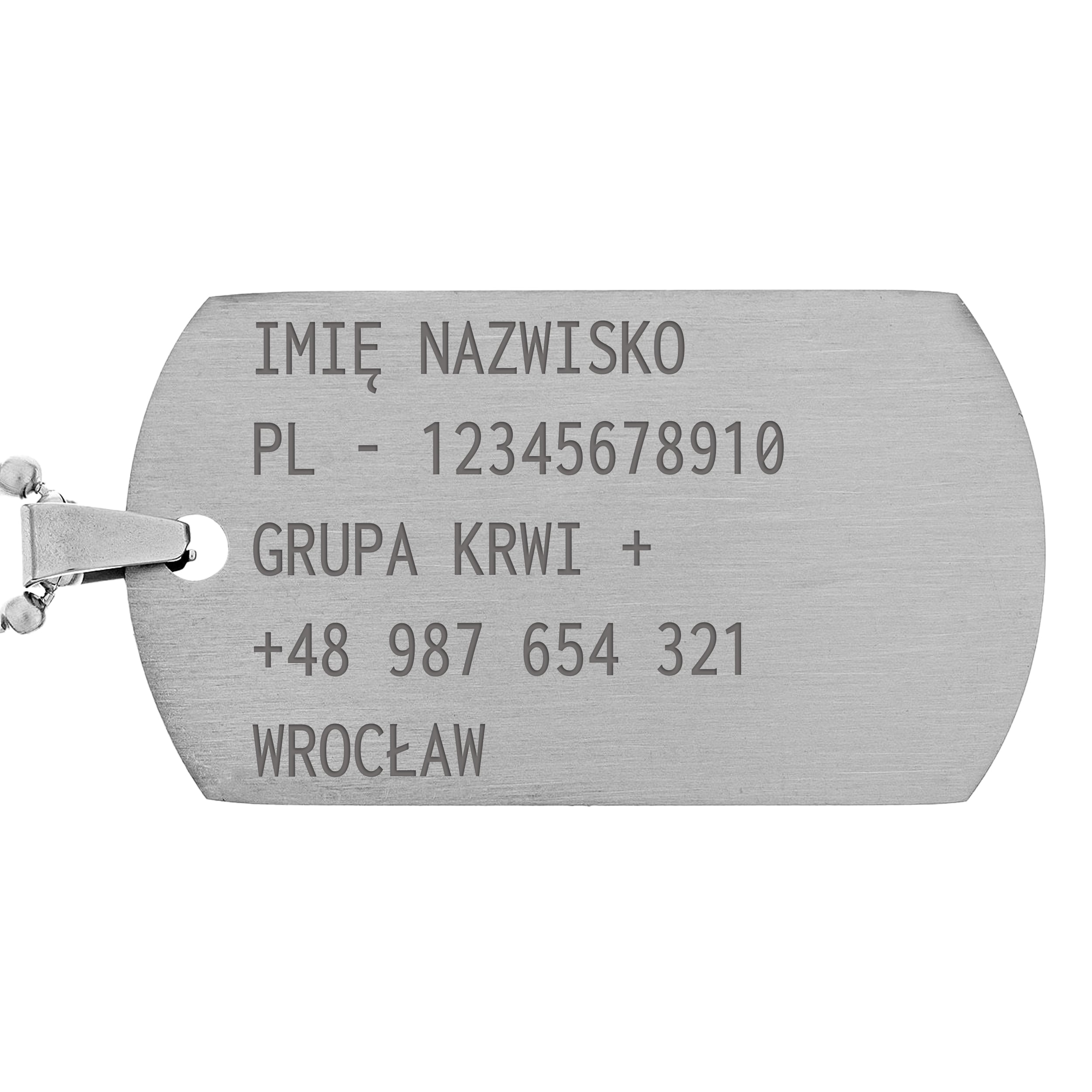 Nieśmiertelnik Piran ze stali nierdzewnej - Satynowy