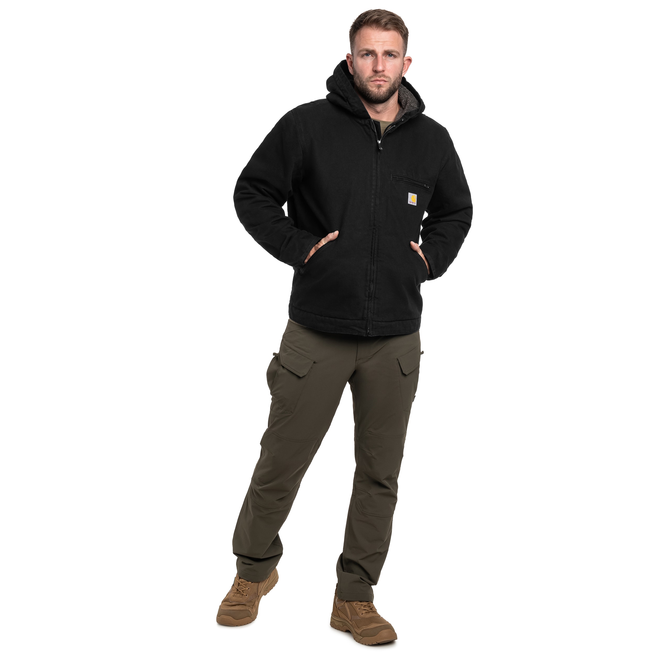 Куртка Carhartt Washed Duck Sherpa Lined - Black