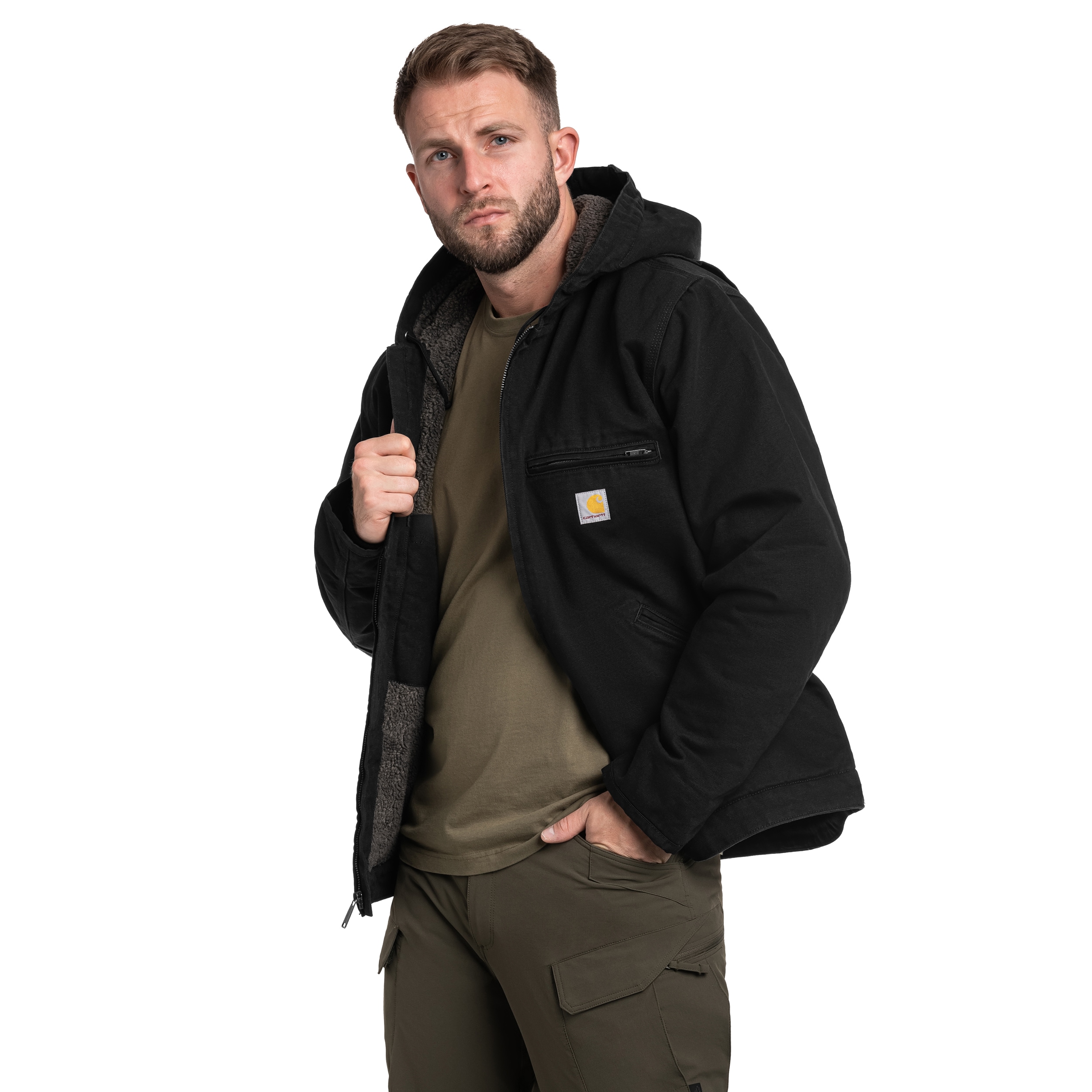 Куртка Carhartt Washed Duck Sherpa Lined - Black