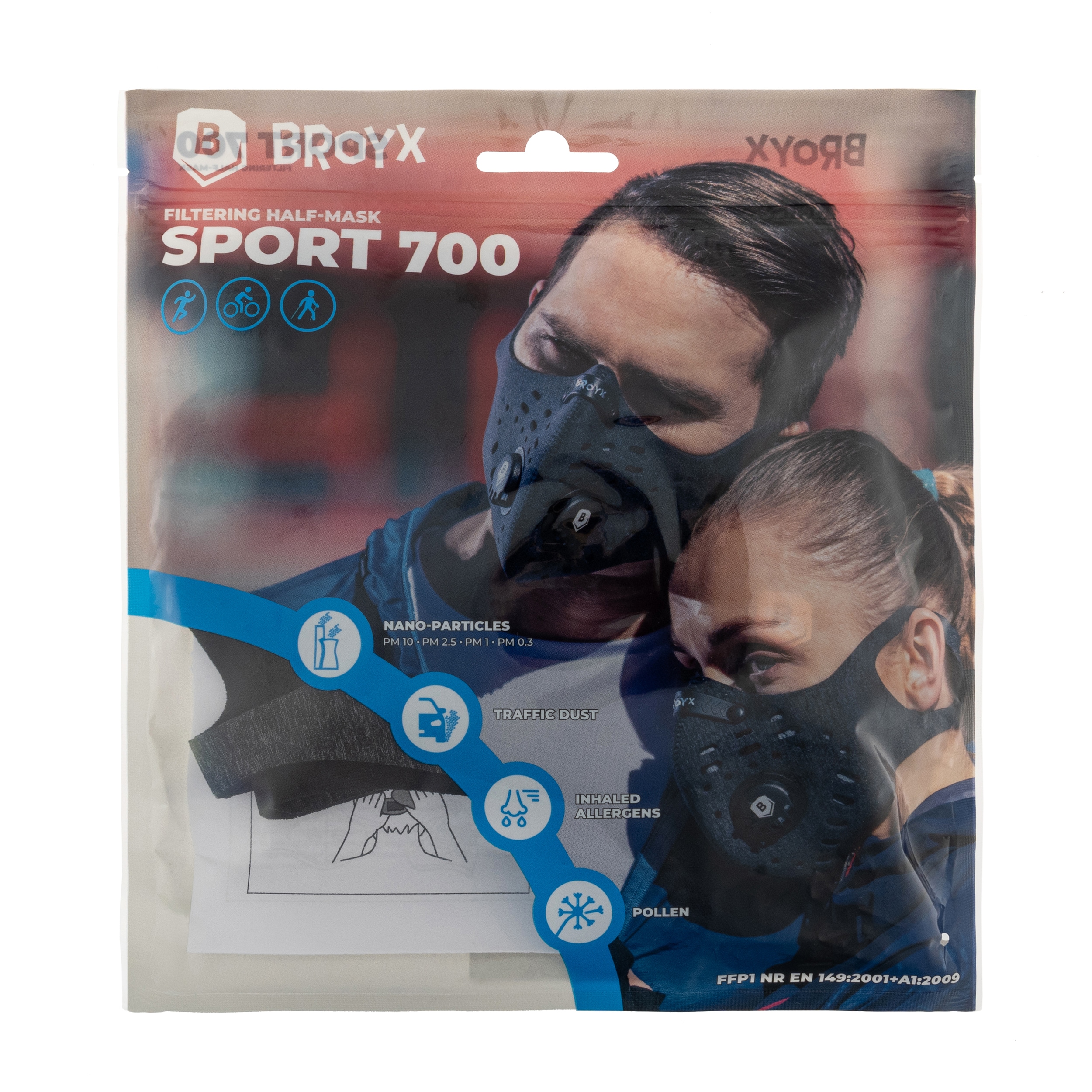 Maska antysmogowa Broyx Sport Delta - Grey