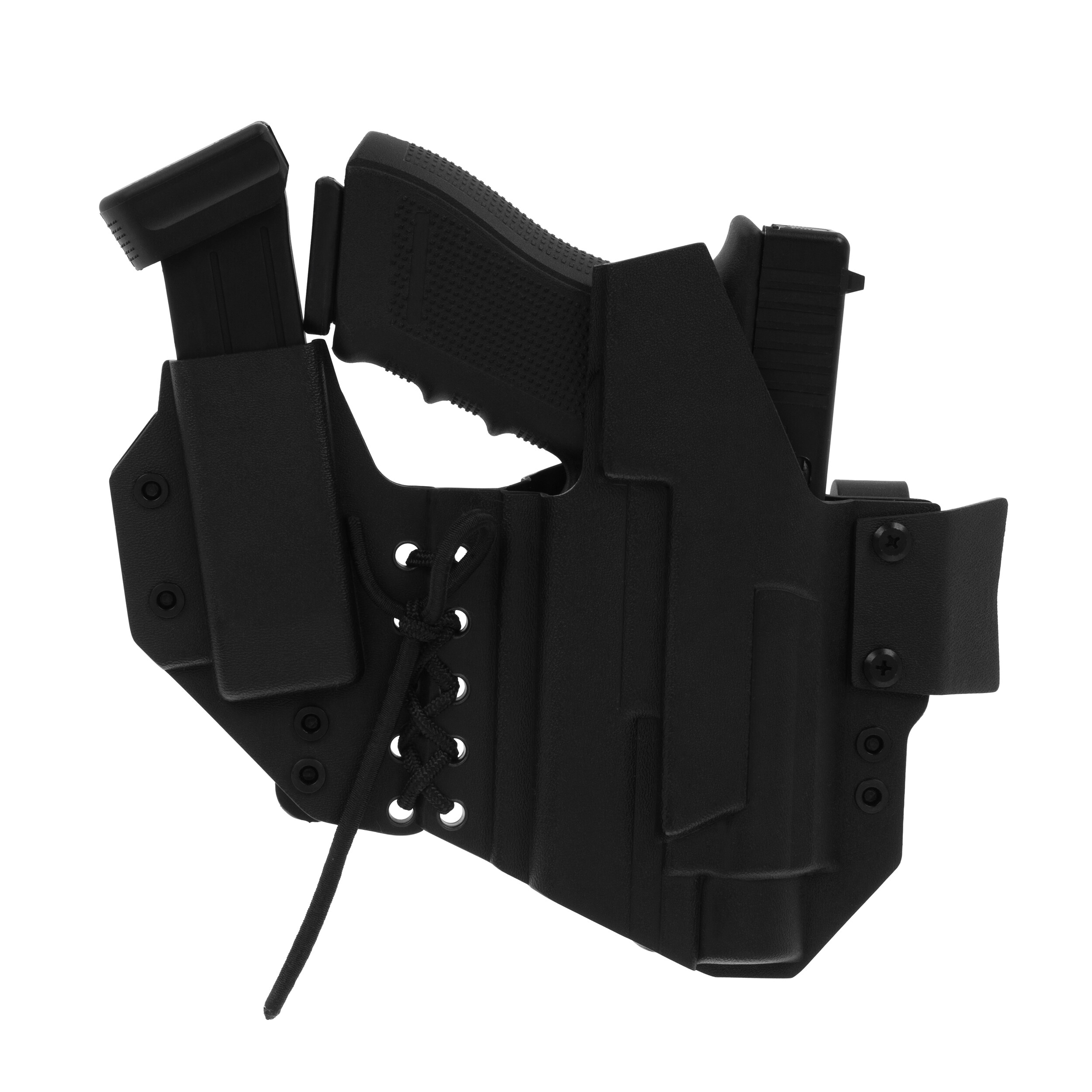 Кобура Doubletap Gear Kydex IWB Appendix Elastic з підсумком для пістолетів Glock 19 TRL-1 - Black