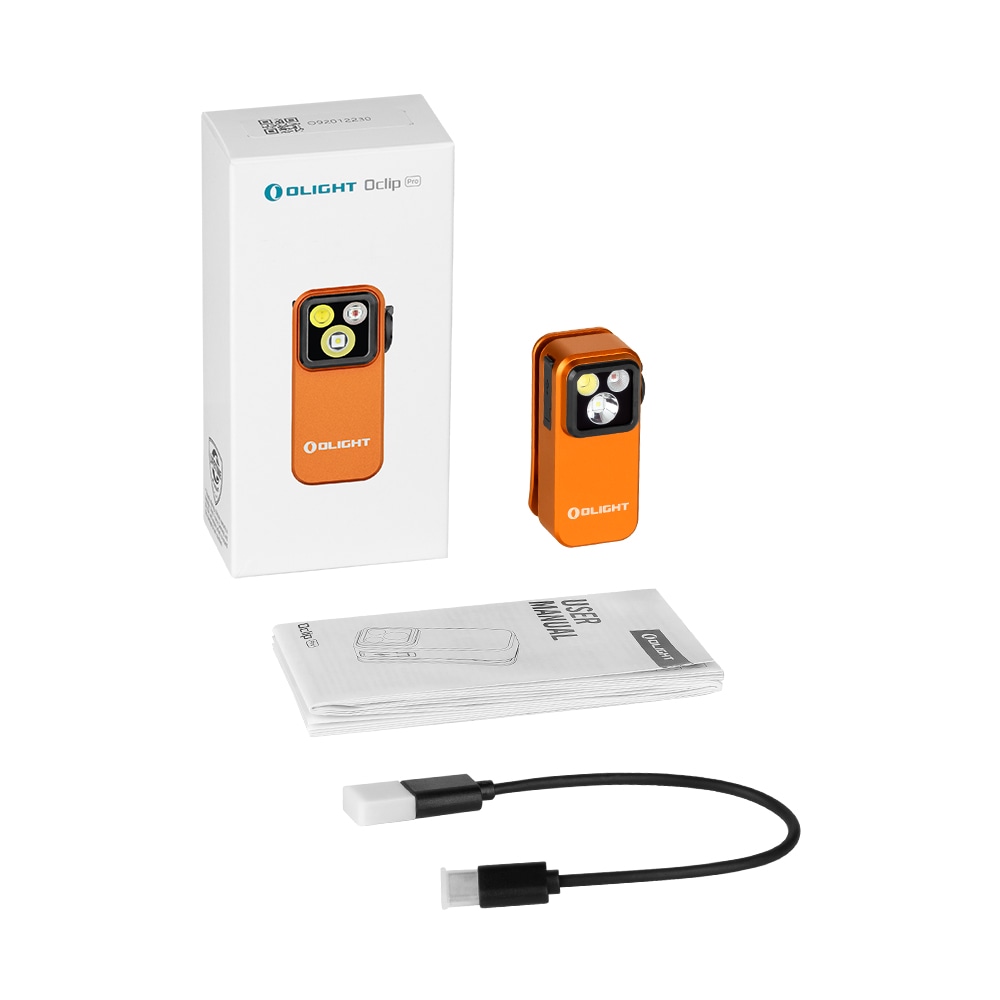 Latarka akumulatorowa Olight Oclip Pro Orange - 500 lumenów
