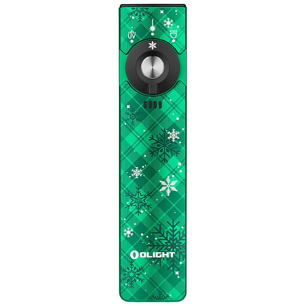 Latarka ze wskaźnikiem laserowym Olight Arkfeld Pro UV Cool White Snowflake Green - 1300 lumenów