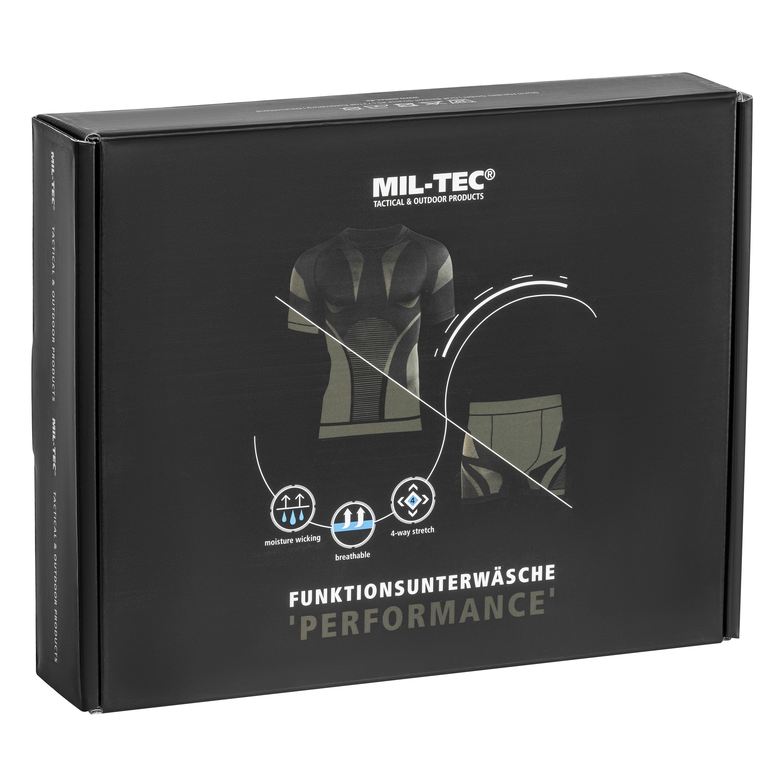 Bielizna termoaktywna Mil-Tec krótka 4-Way Stretch Performance - Olive