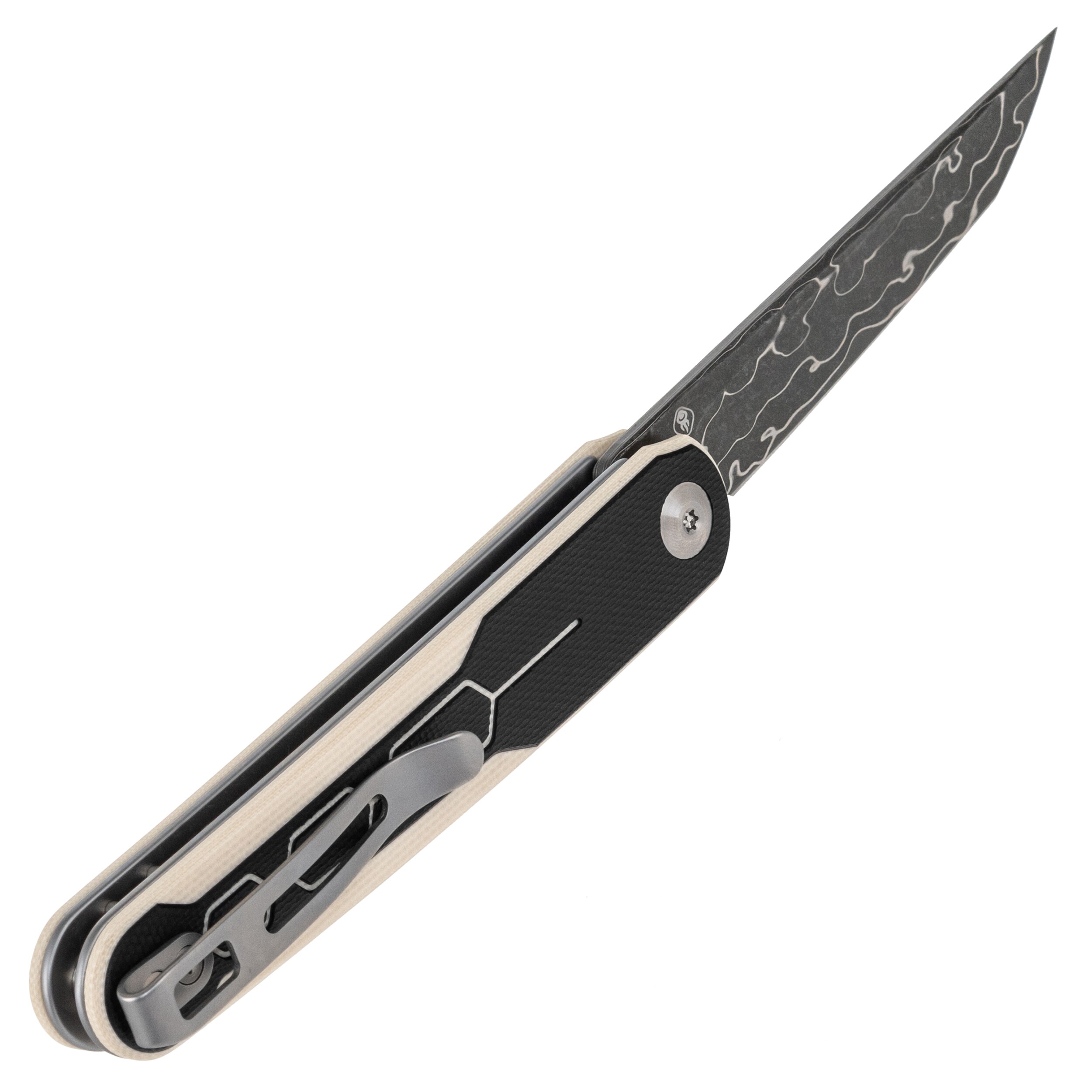 Nóż składany Civivi KwaiQ Damascus - Ivory/Black G10