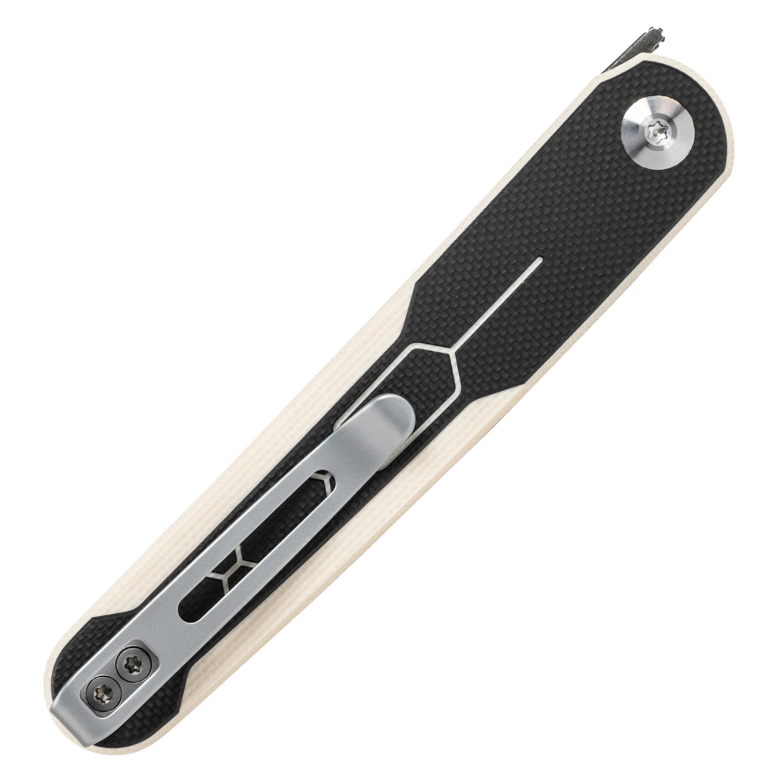 Nóż składany Civivi KwaiQ Damascus - Ivory/Black G10
