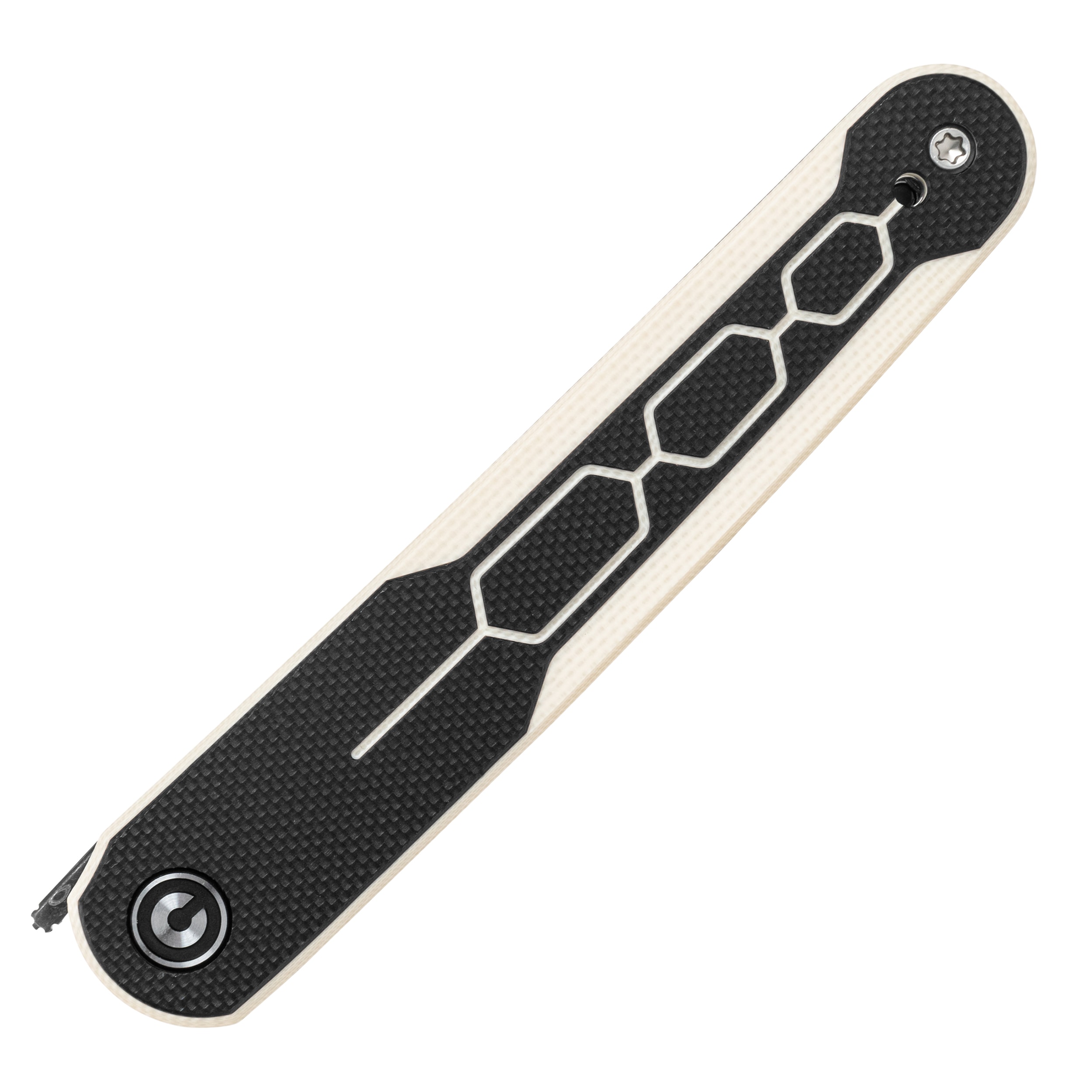 Nóż składany Civivi KwaiQ Damascus - Ivory/Black G10