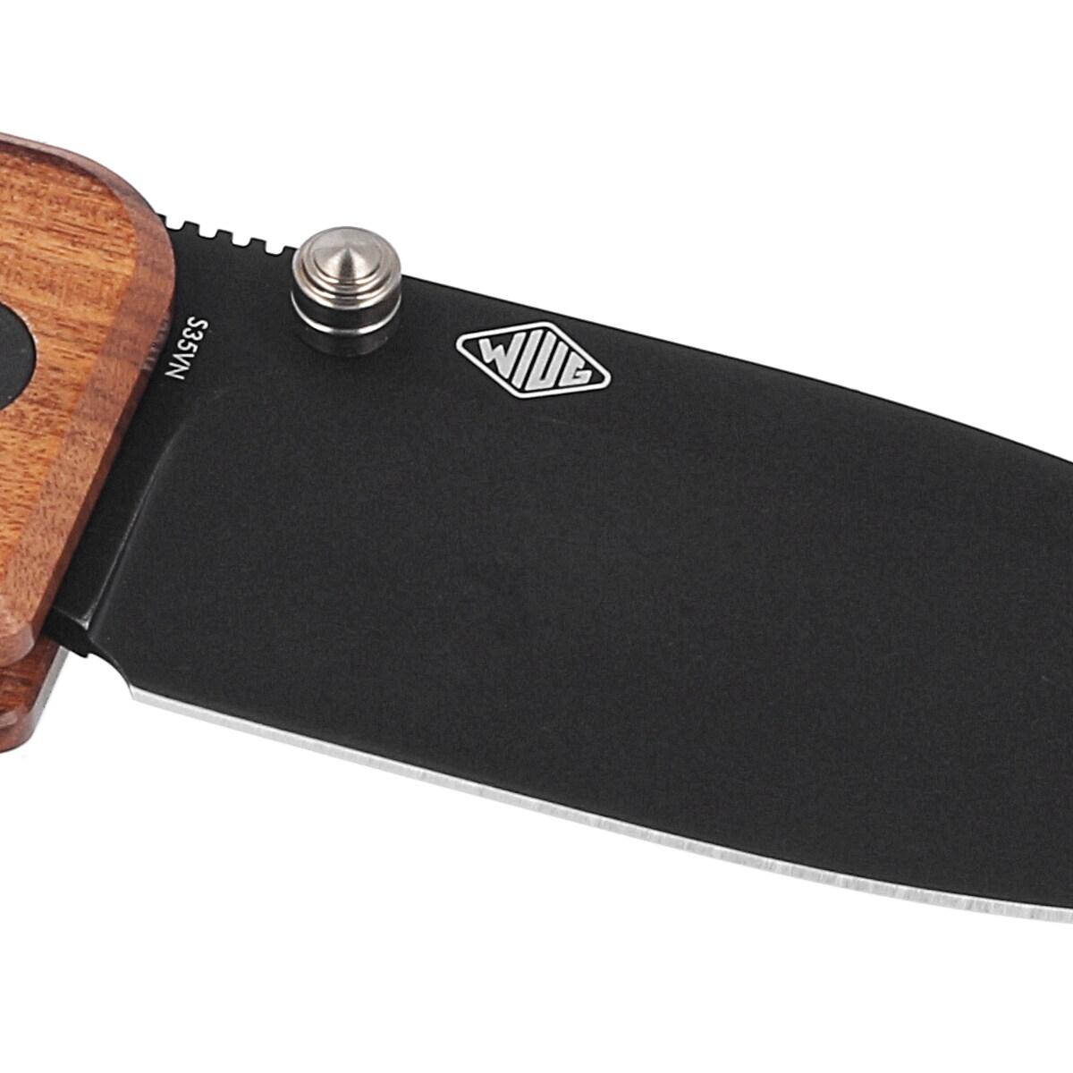Складаний ніж WE Knife Banter Thumb Stud Cuibourtia Wood Handle - Black Stonewash