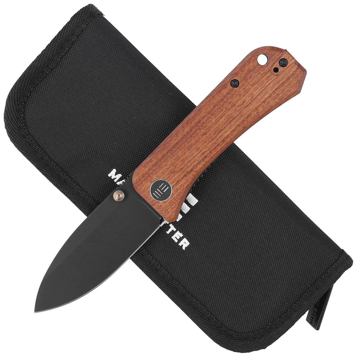 Складаний ніж WE Knife Banter Thumb Stud Cuibourtia Wood Handle - Black Stonewash
