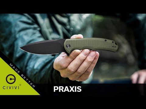 Nóż składany Civivi Praxis Cuibourtia Black Stonewashed 9Cr18MoV - Wood