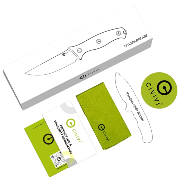 Civivi Stormridge Satin Nitro-V Canvas Micarta Knife - Green