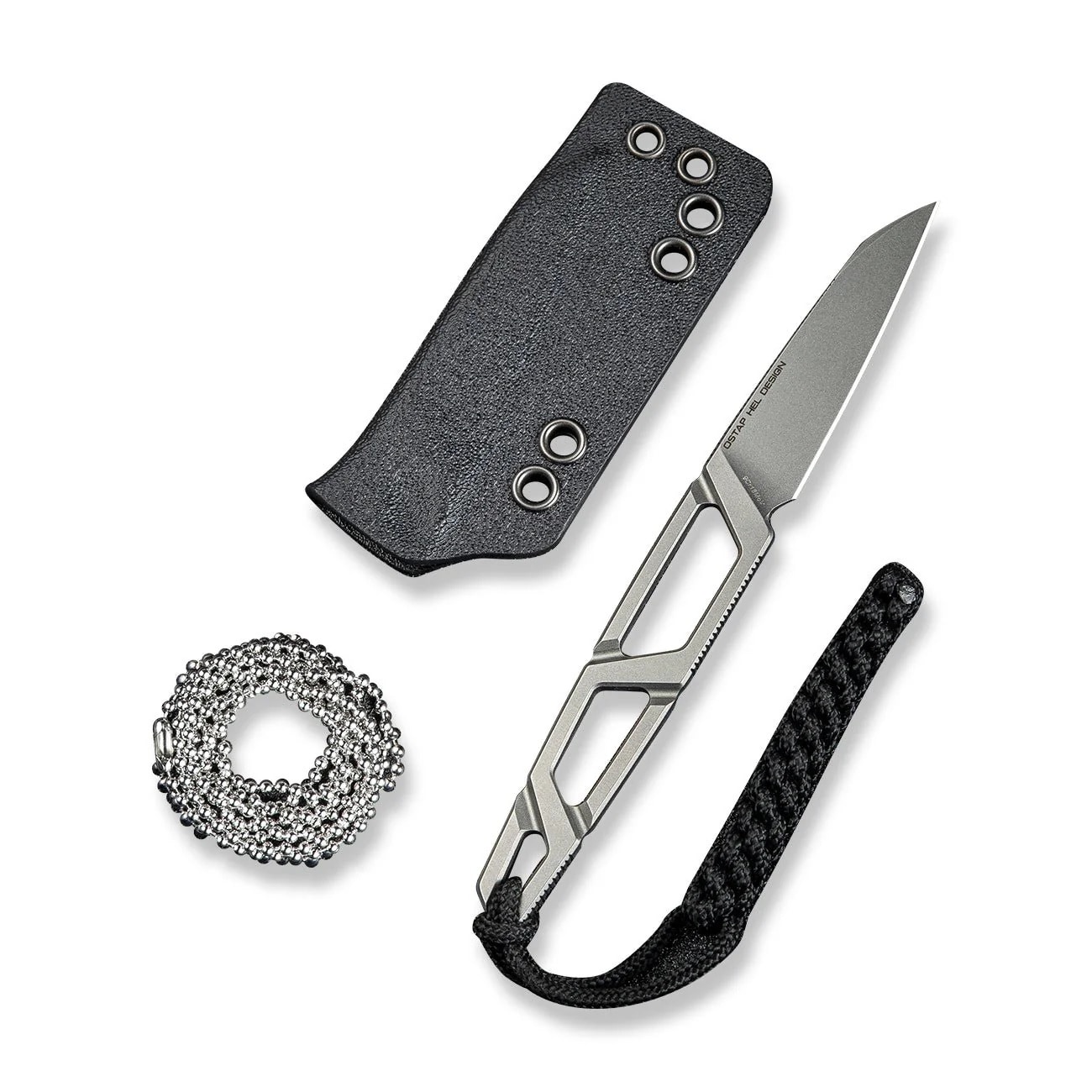 Sencut Texo Skeletonized Fixed Blade Knife - Stonewash
