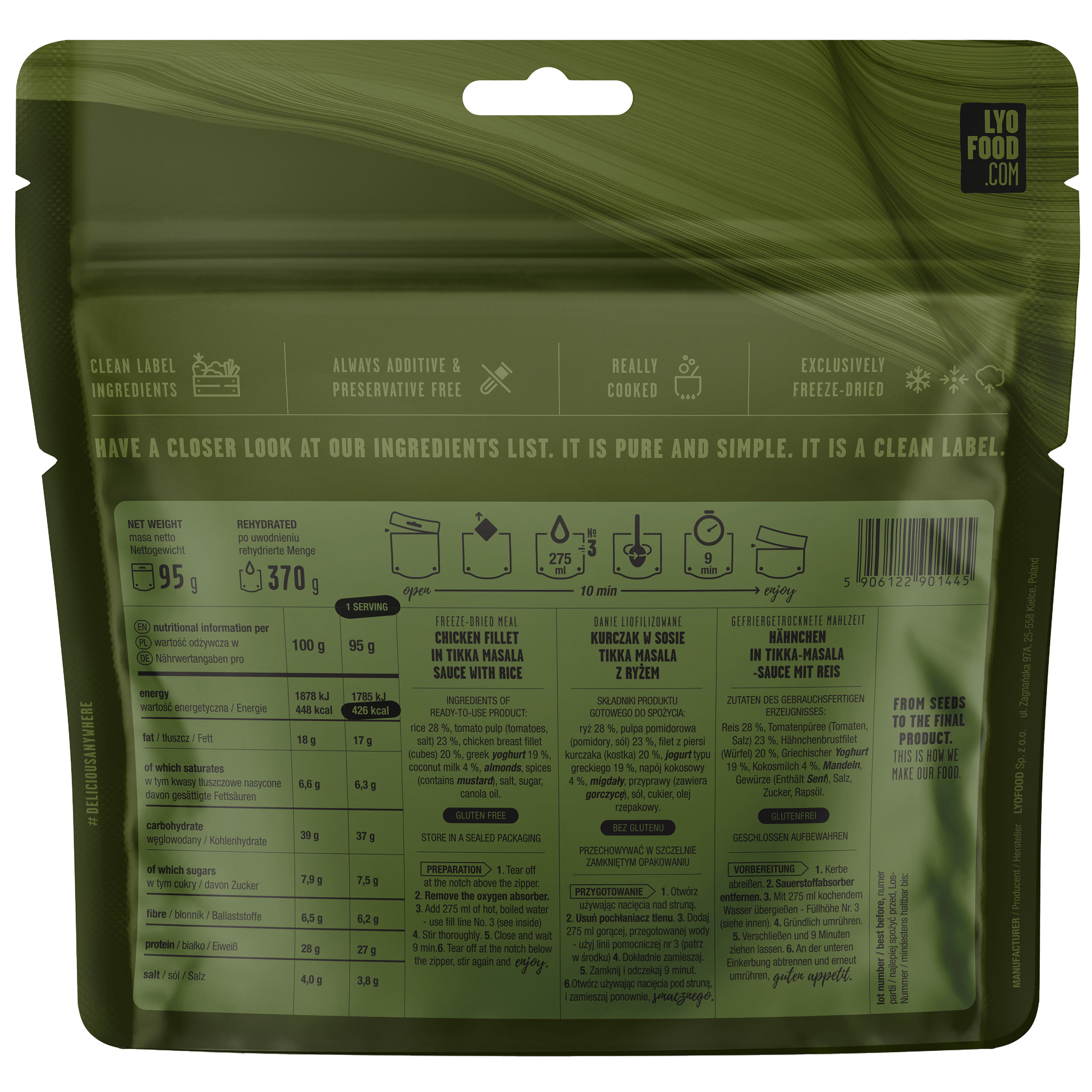 Żywność liofilizowana LYOFOOD Field Kurczak Tikka masala 370 G