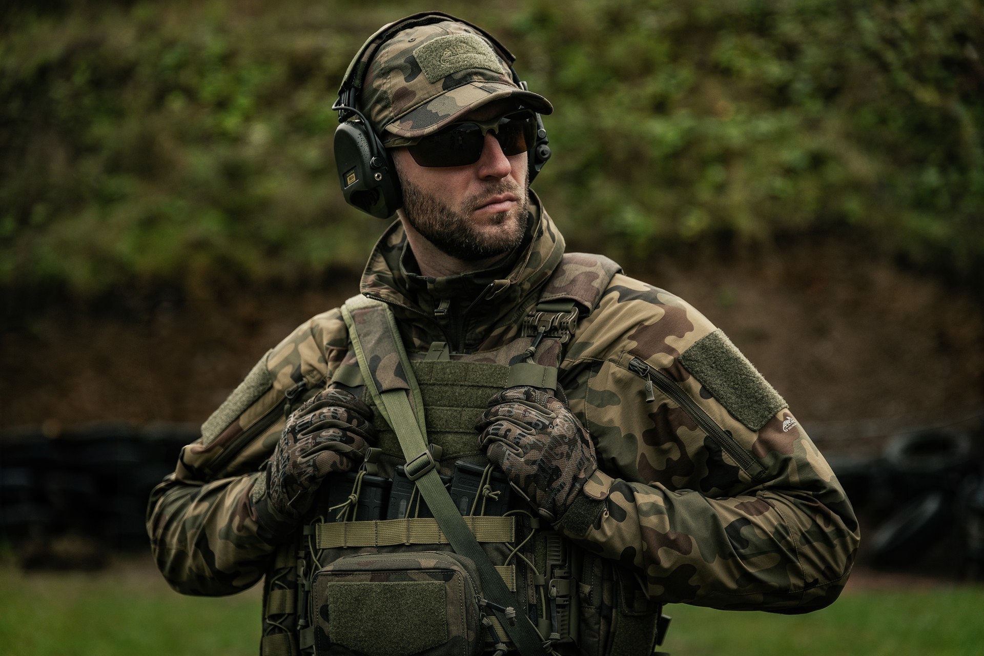 Okulary taktyczne Helikon-Tex TrinRay Zestaw Basic - Adaptive Green/Smoked