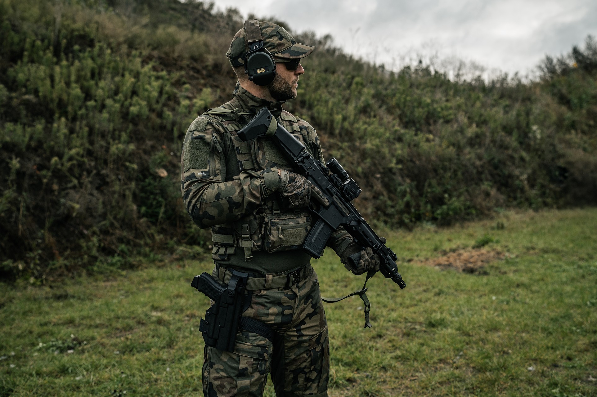 Okulary taktyczne Helikon-Tex TrinRay Zestaw Basic - Adaptive Green/Smoked